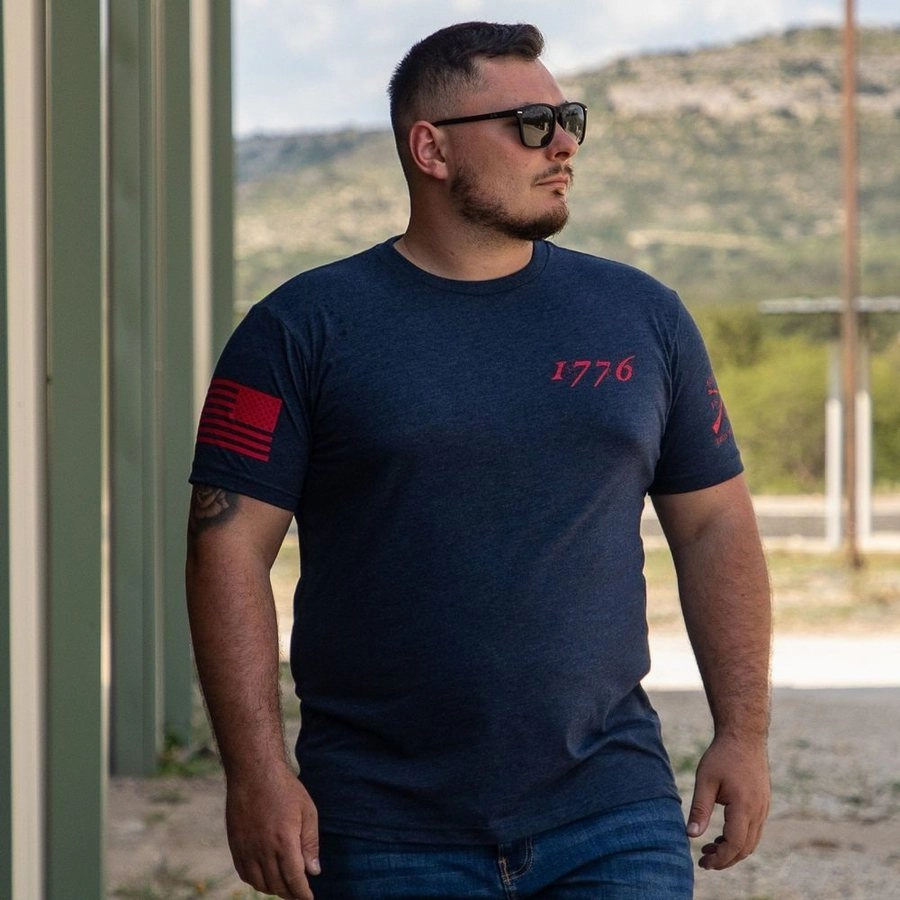 1776 Flag T-Shirt - Midnight Navy
