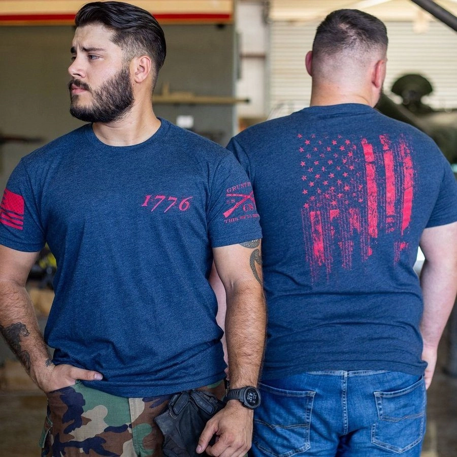 1776 Flag T-Shirt - Midnight Navy