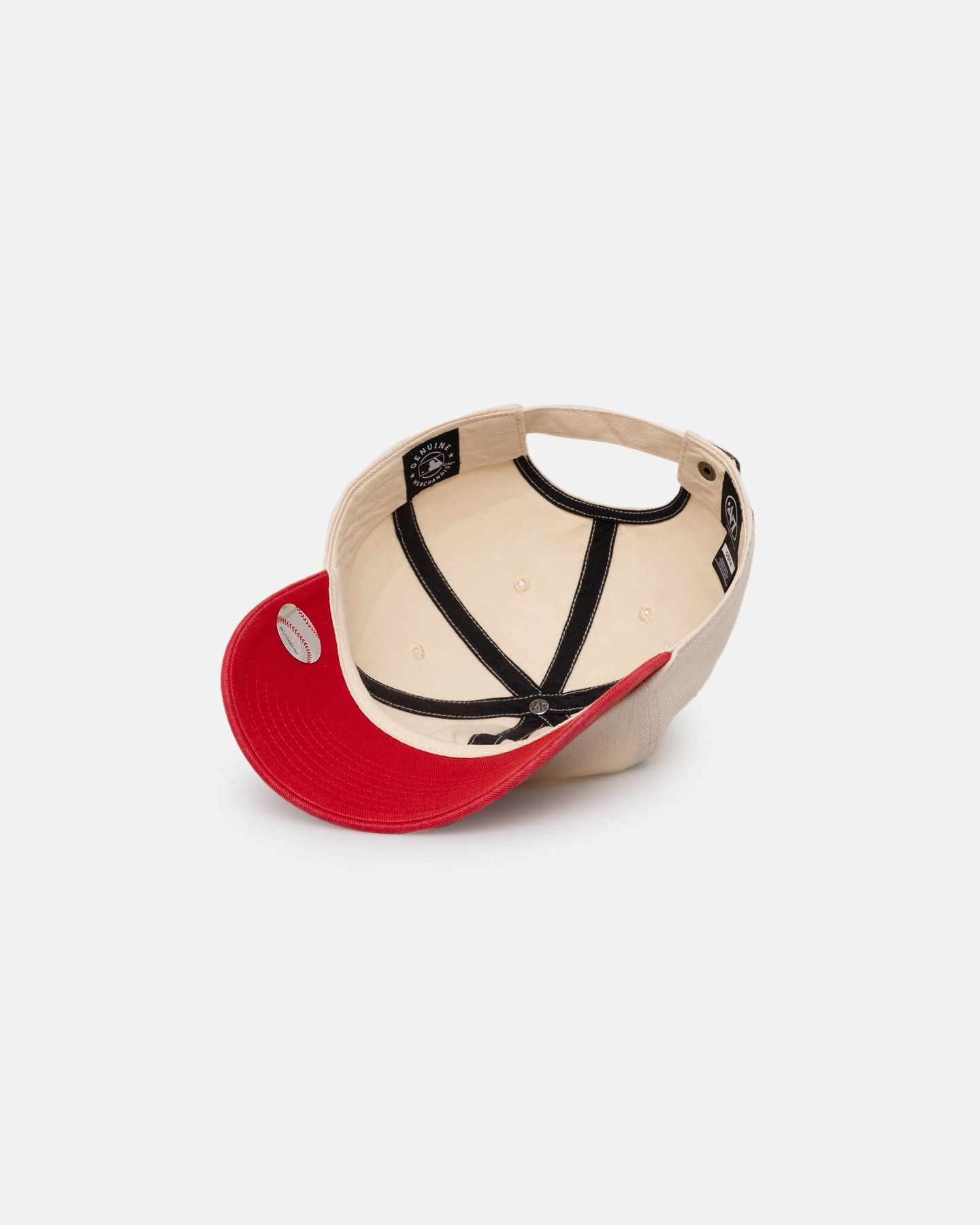 47 Brand New York Yankees Two-Tone Clean Up Strapback Natural/Red