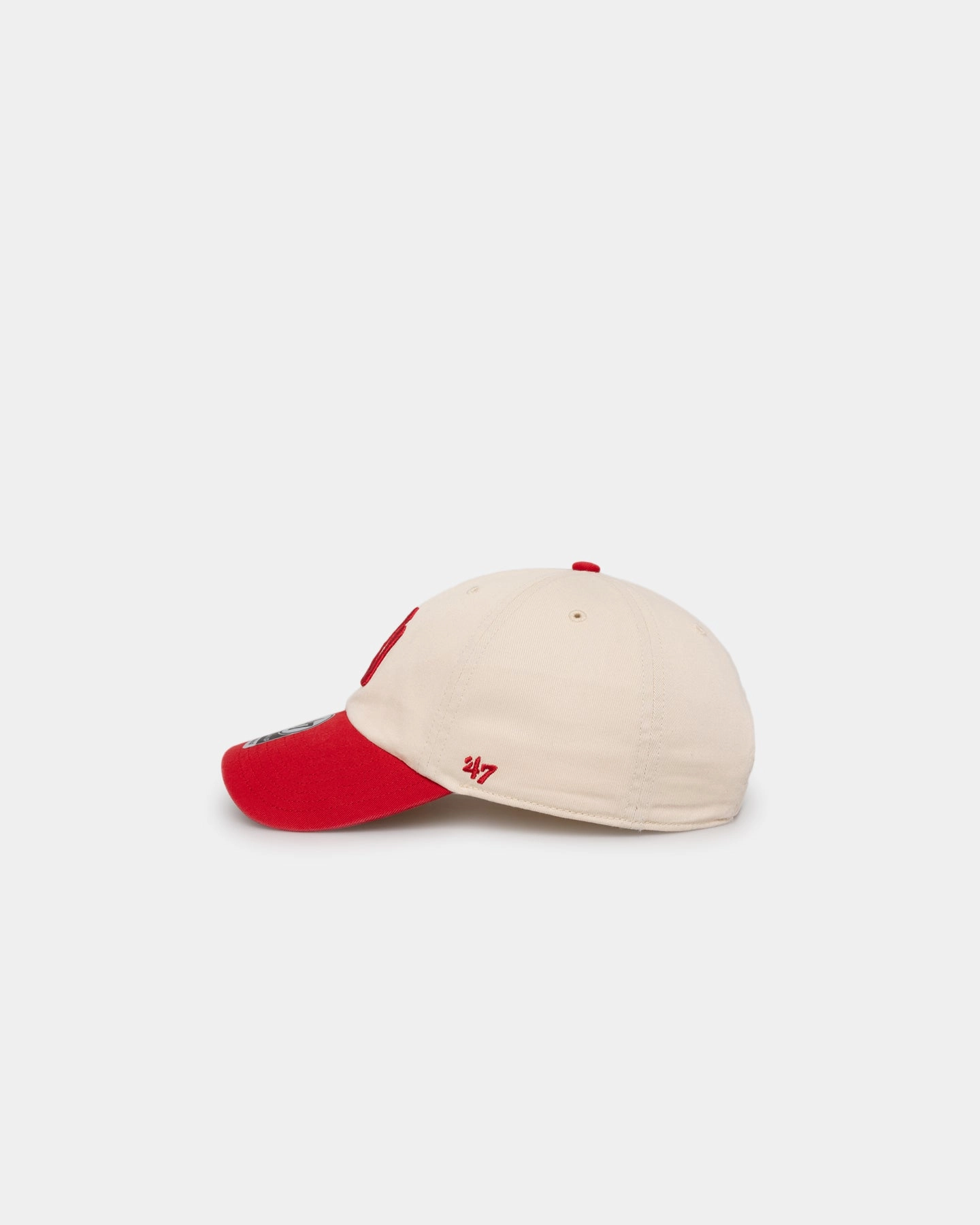 47 Brand New York Yankees Two-Tone Clean Up Strapback Natural/Red