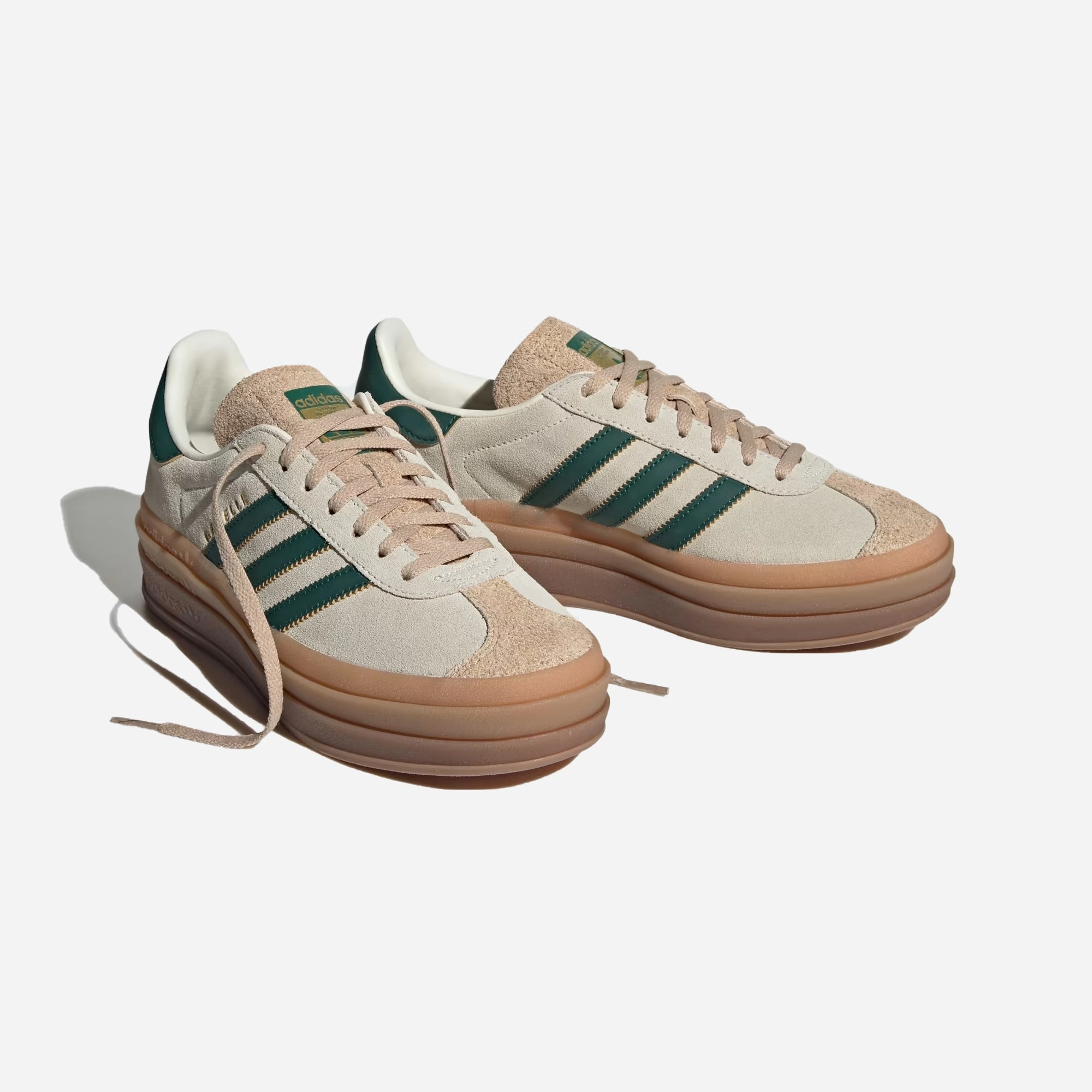 Adidas Originals | GAZELLE  { CREAM WHITE/GREEN/MAGIC BEIGE