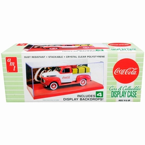 AMT Collectible Display Show Case with Red Display Base - 4 Coca-Cola Backdrops