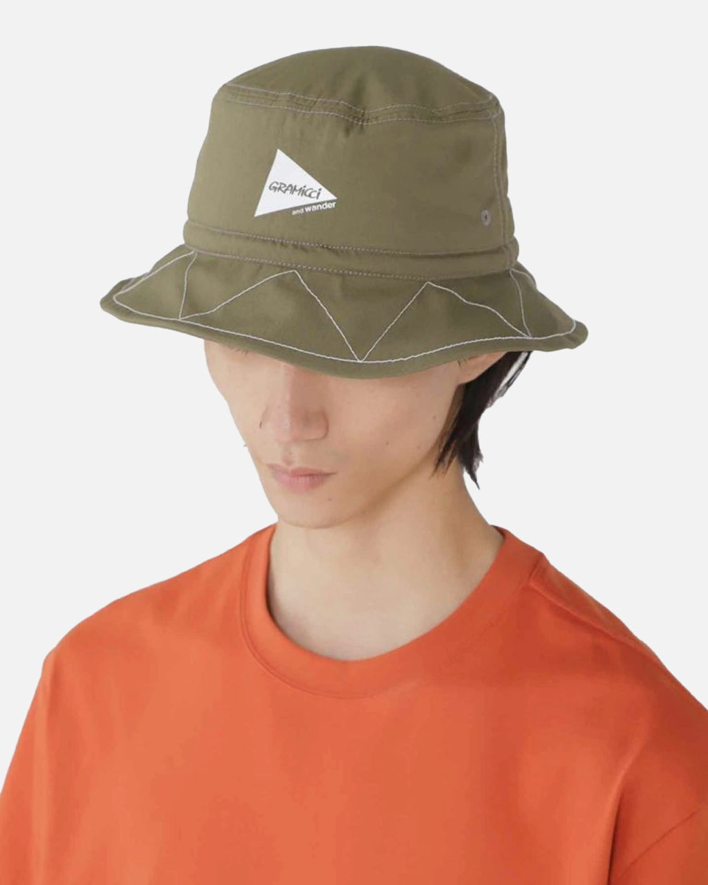 and wander x Gramicci Zigzag Stitch Hat Khaki