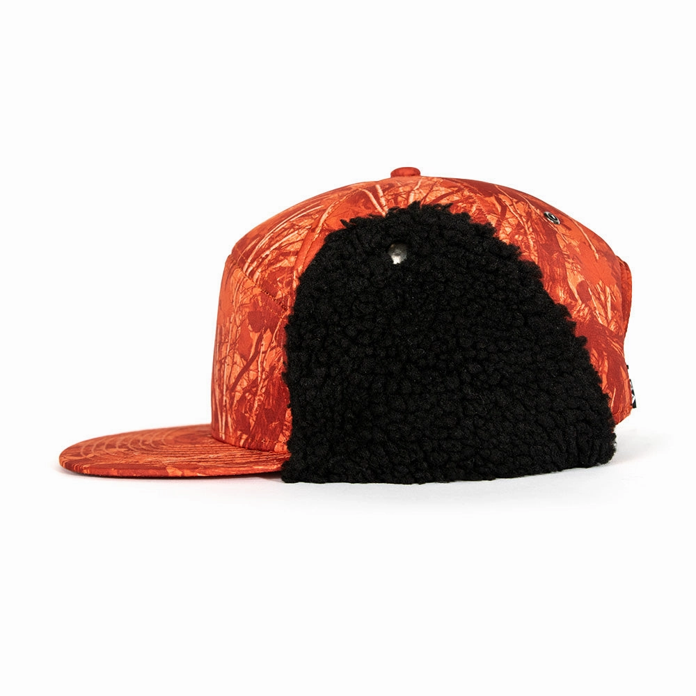 Billed Trapper Hat | Hi Vis Orange Forest Camo
