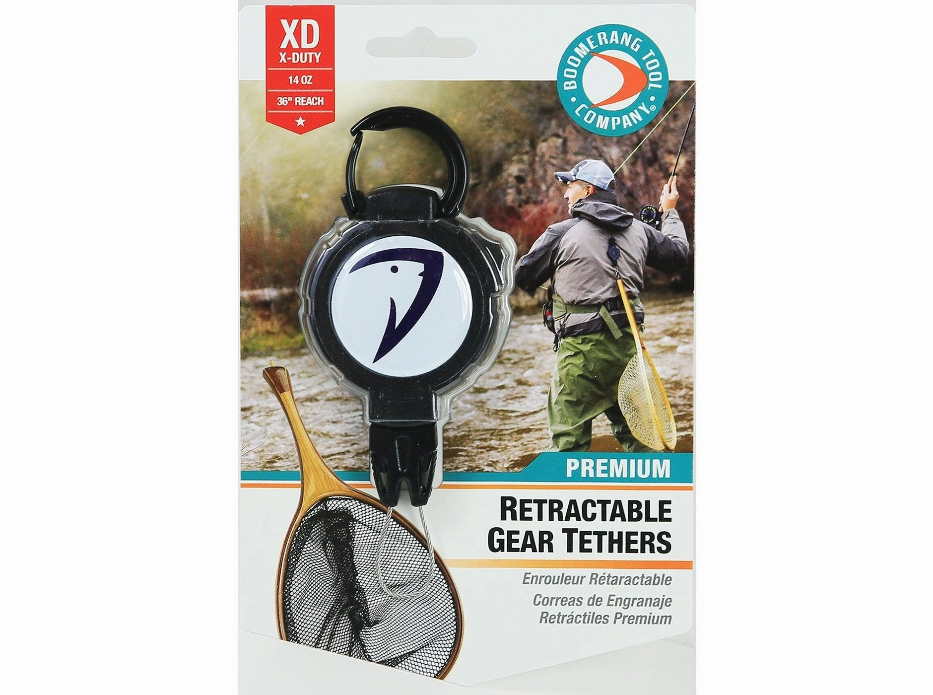Boomerang x Tackle World Logo Retractable Gear Tether With Easy Change End Fitting