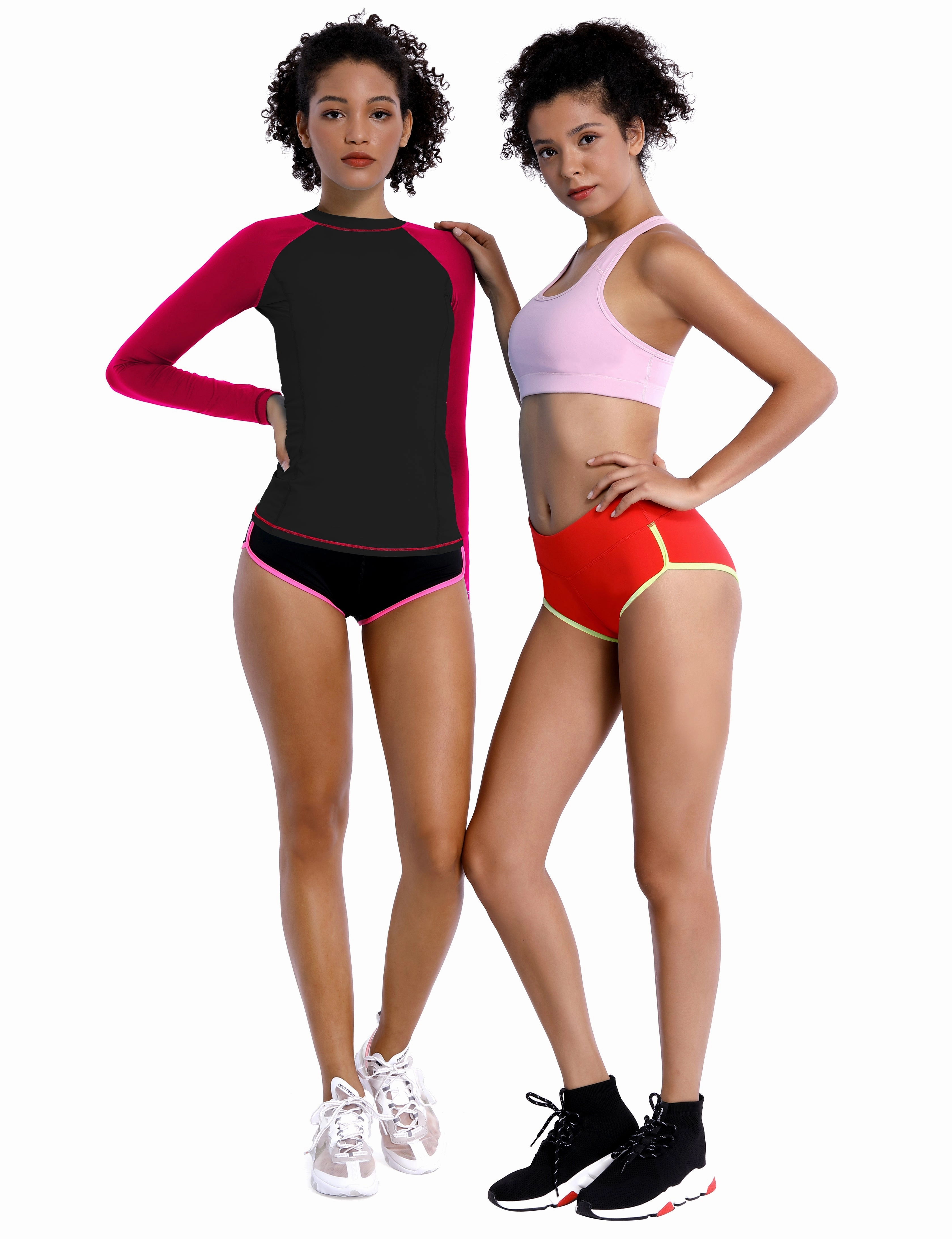 BUBBLELIME 84P/16S Long Sleeve Rashguard for Women Mix Color_Pilates