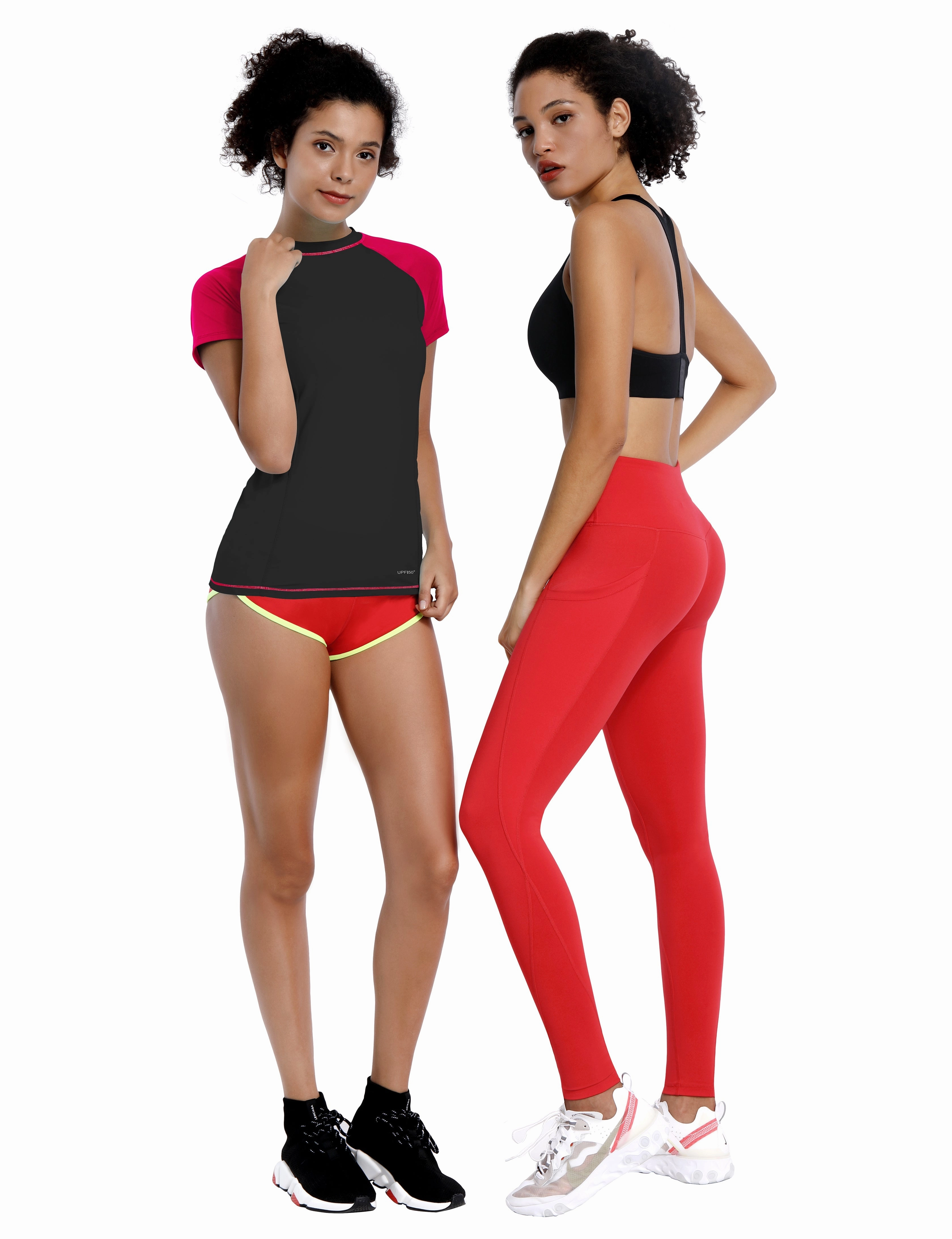 BUBBLELIME 84P/16S Short Sleeve Rashguard for Women Mix Color_Golf