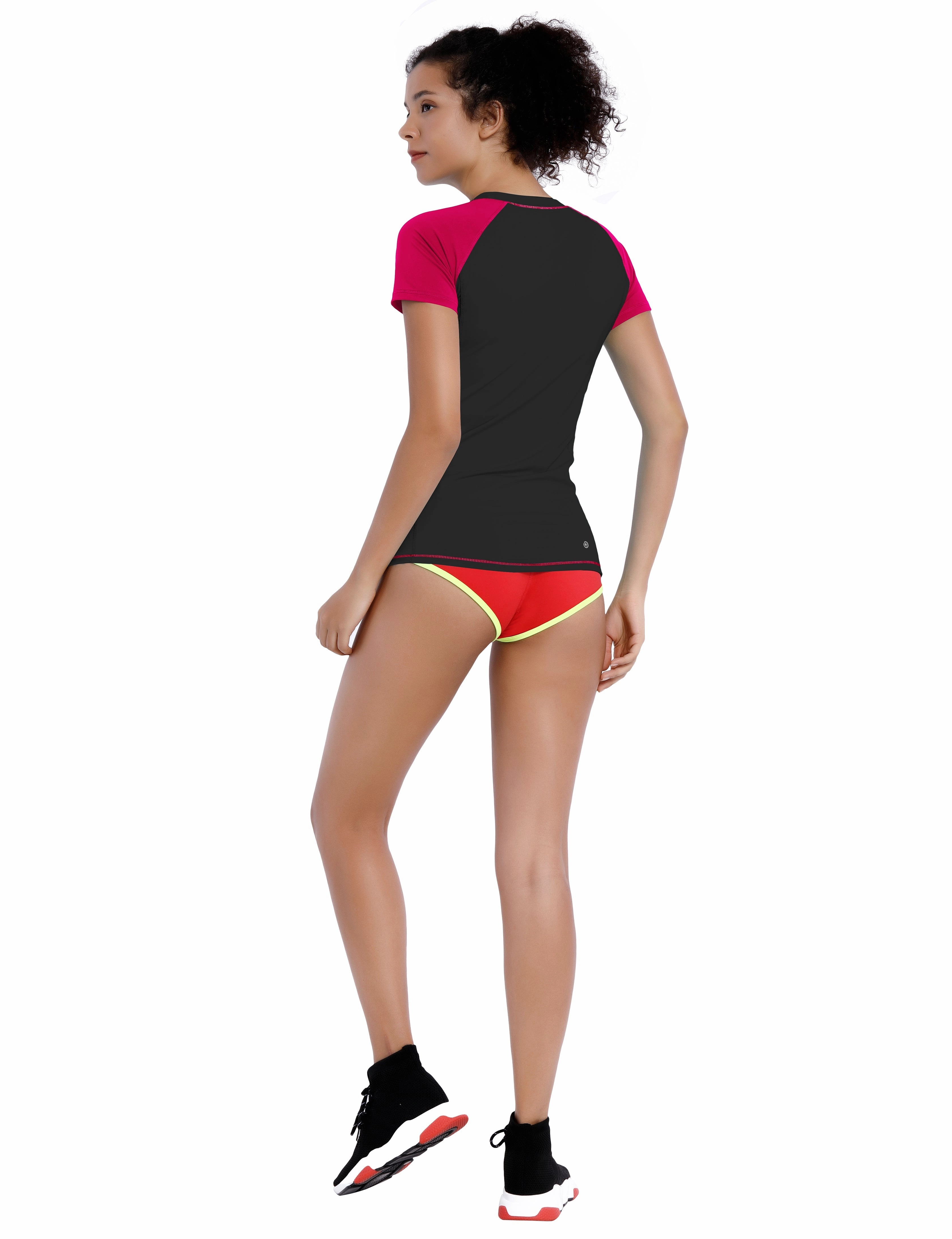 BUBBLELIME 84P/16S Short Sleeve Rashguard for Women Mix Color_Golf