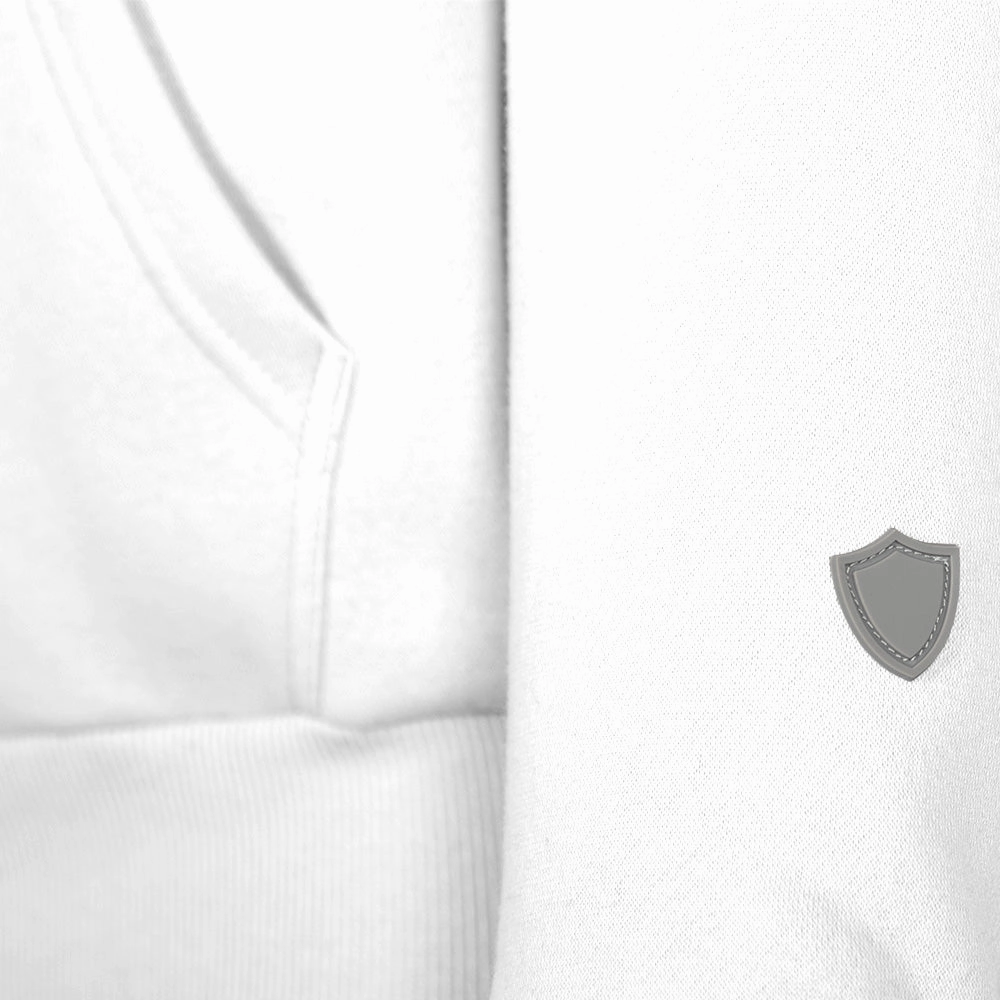 Classic Lined Hoodie | Blackout American Flag | White