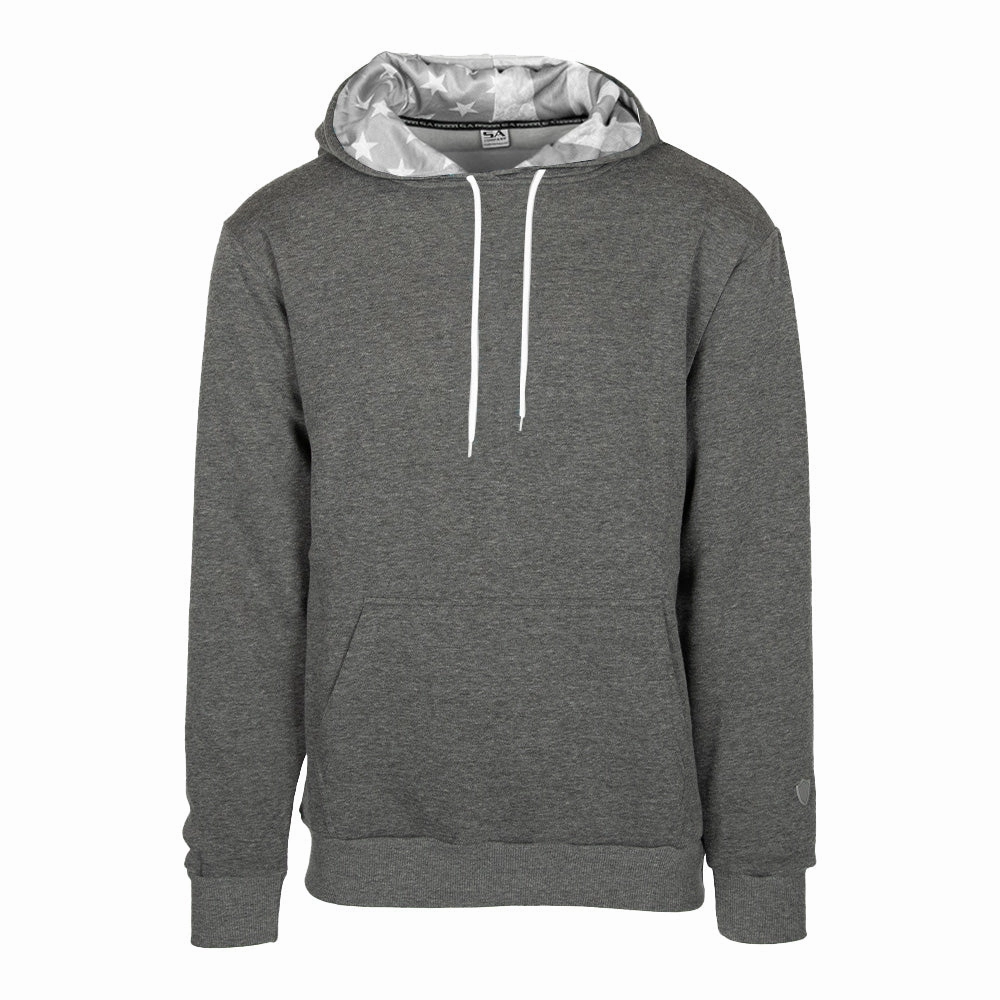 Classic Lined Hoodie | Ghost American Flag | Dark Heather Grey