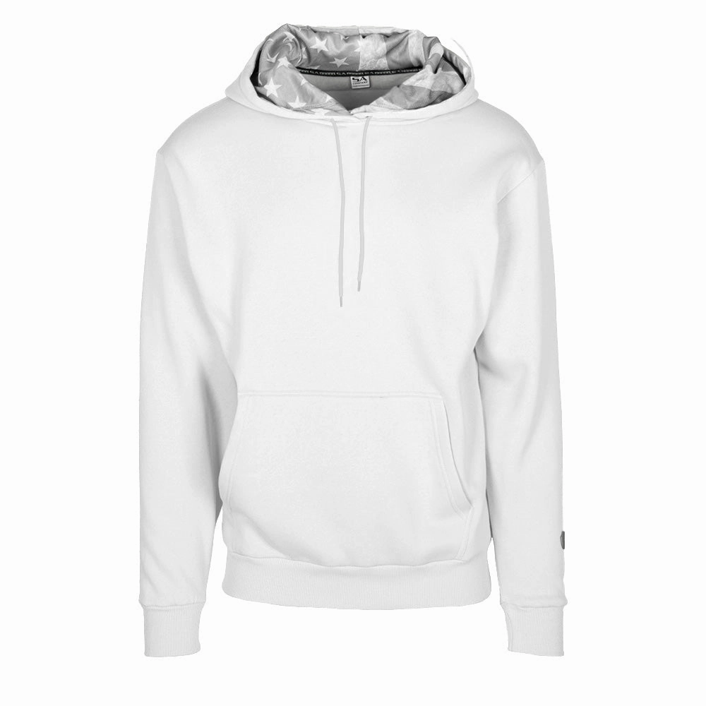 Classic Lined Hoodie | Ghost American Flag | White