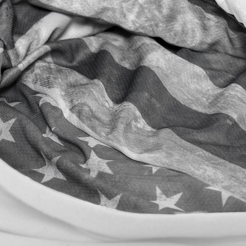 Classic Lined Hoodie | Ghost American Flag | White