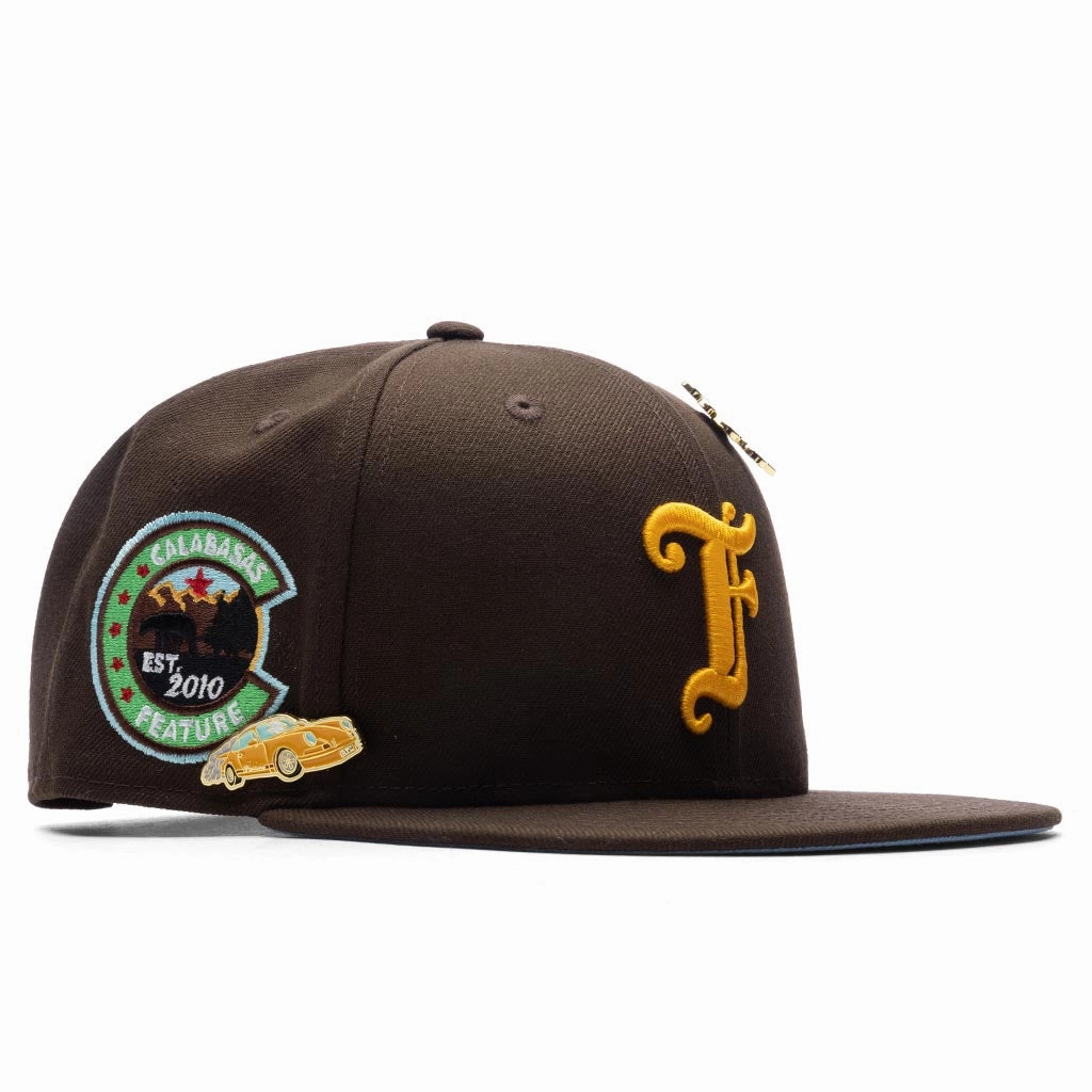 Feature x New Era Old English Calabasas Snapback - Brown/Sky