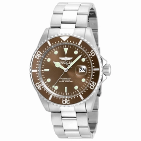 Invicta 22049 Men's Steel Bracelet Quartz Pro Diver Brown Dial Date Watch