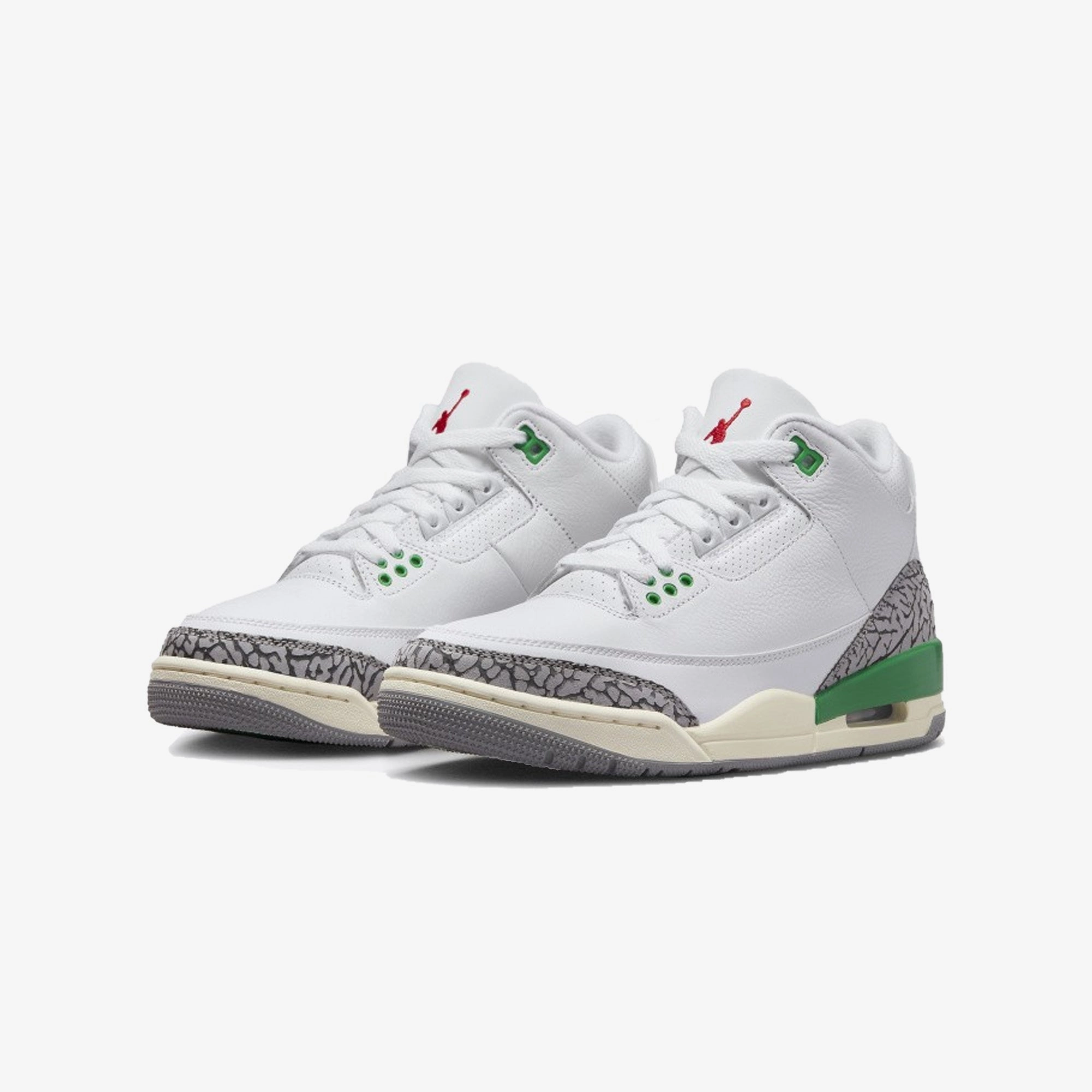 Jordan | AIR JORDAN 3 RETRO  { WHITE/VARSITY RED-LUCKY GREEN