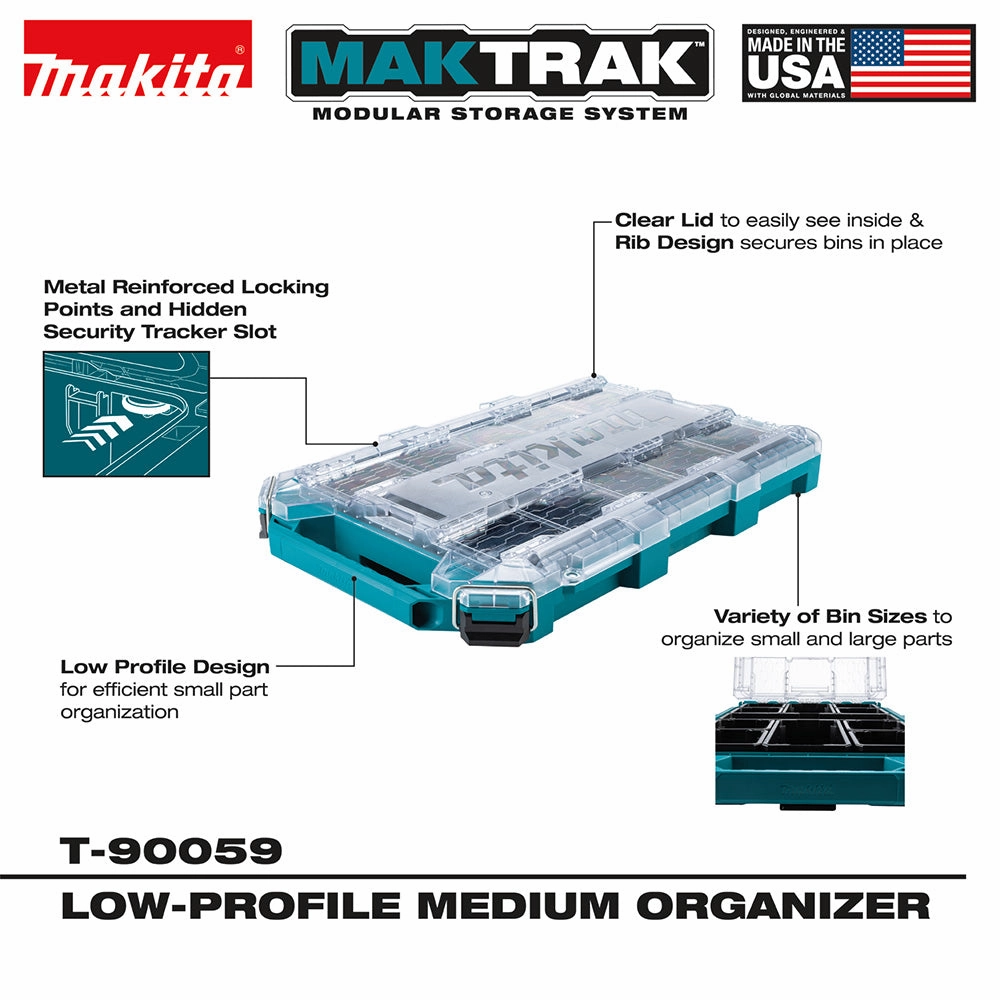 Makita MakTrak Organizer Bundle w/ Efficient Medium Tool Organizers - 3 PK