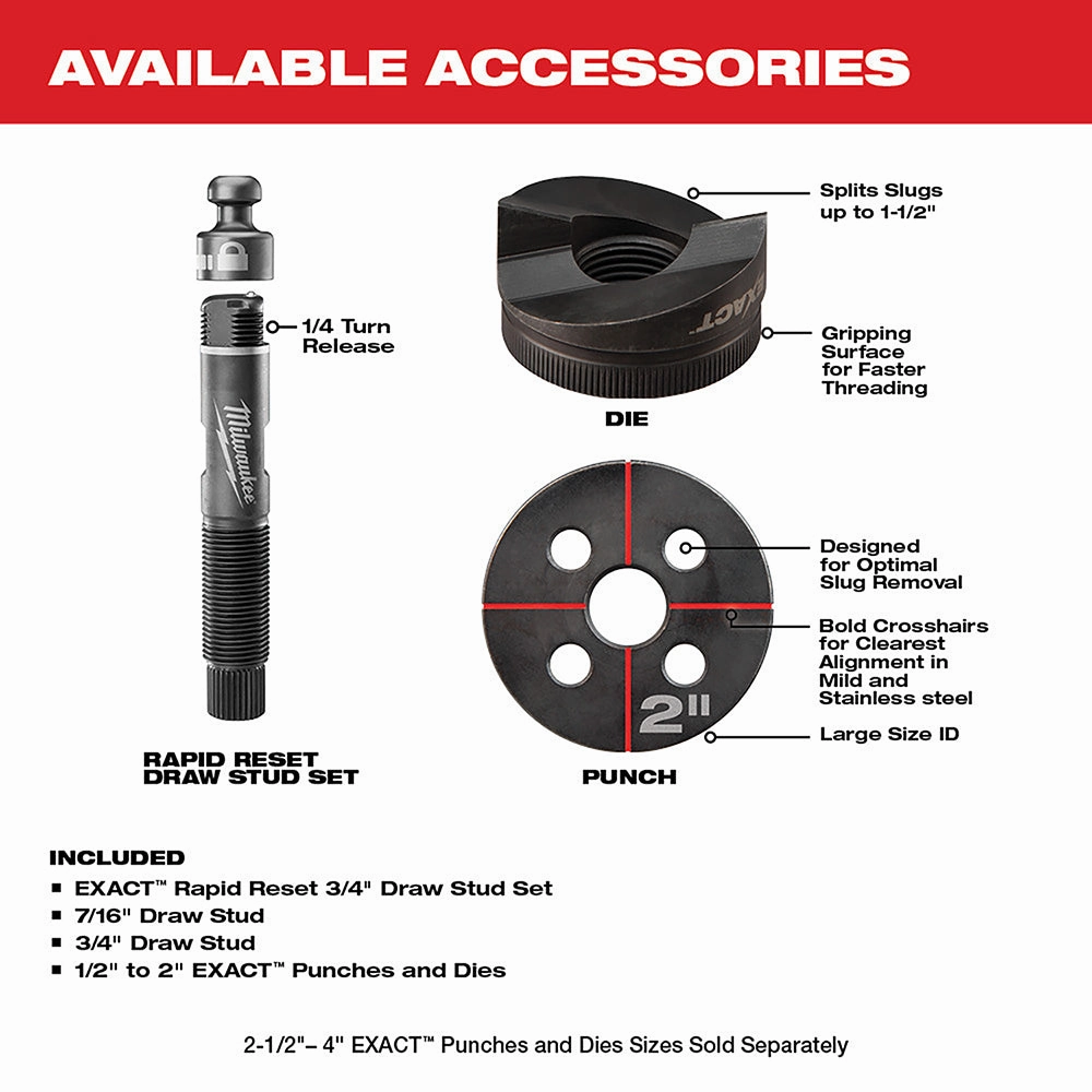 Milwaukee 2677-21 M18 18V FORCE LOGIC 6T Knockout Tool Kit w/ 1/2" - 4" Capacity