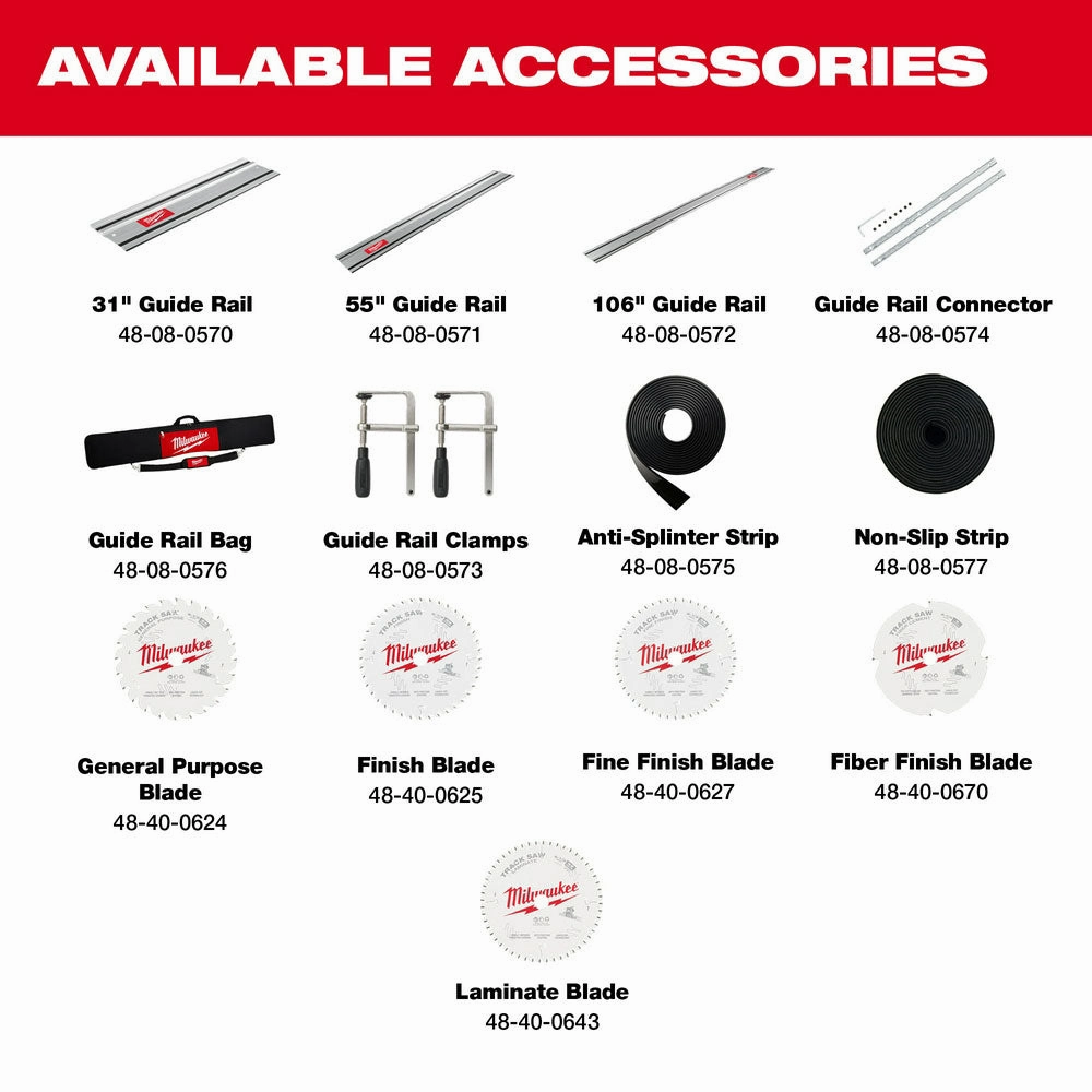 Milwaukee 2831-21TT M18 Track Saw Kit w/ Packout and 2 55 Inch Tracks with Bag