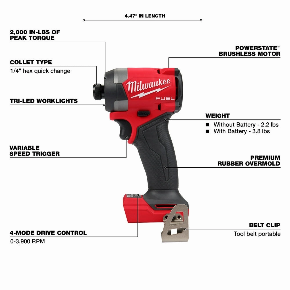 Milwaukee 2880-20ID M18 FUEL 18V 4-1/2"/5" Paddle Switch Grinder w/Impact Driver