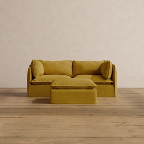 Modular Washable 2-Seater   Ottoman in Kiiro | Memorix  Seat | Contour Pillow