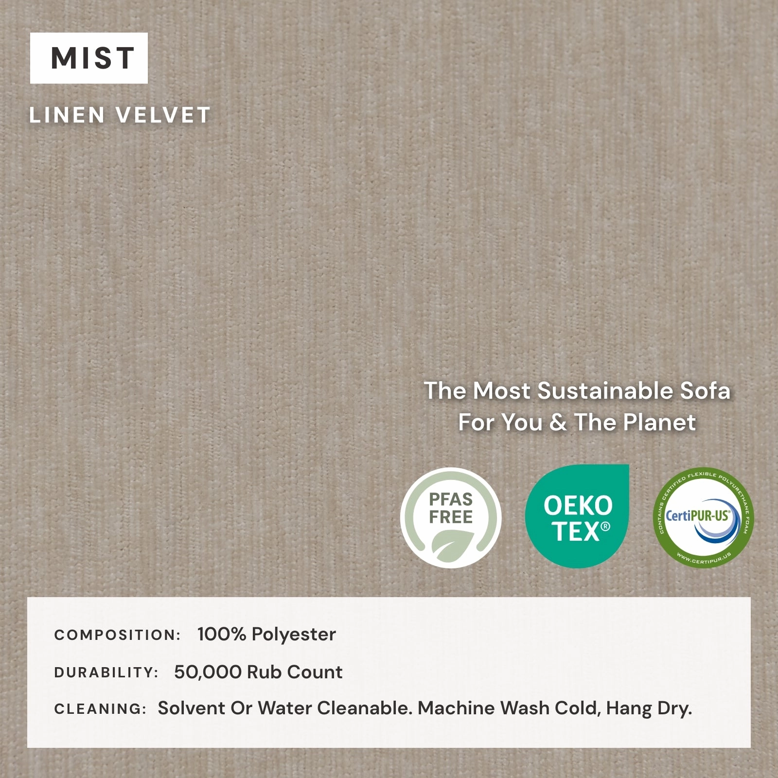 Modular Washable 3-Seater   Ottoman in Mist | Memorix  Seat | Contour Pillow