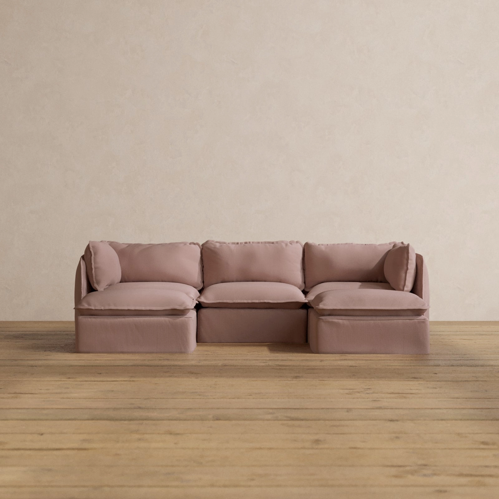 Modular Washable 3-Seater U-Sectional in Sakura | Memorix  Seat | Contour Pillow