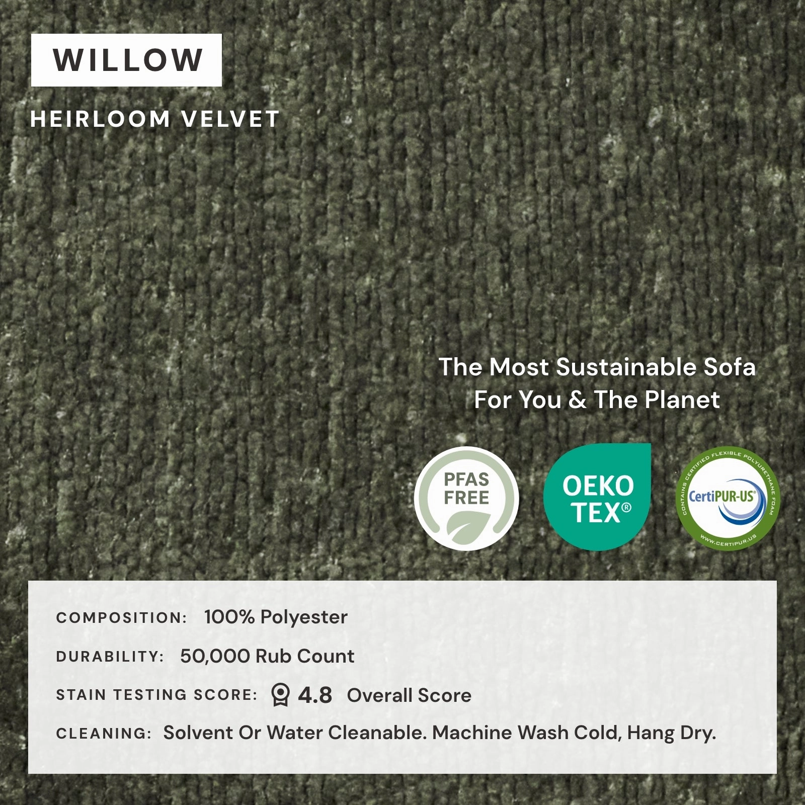 Modular Washable 3-Seater U-Sectional in Willow | Deluxe  Seat | Cloud Pillow