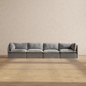 Modular Washable 4-Seater in Ash | Deluxe  Seat | Cloud Pillow