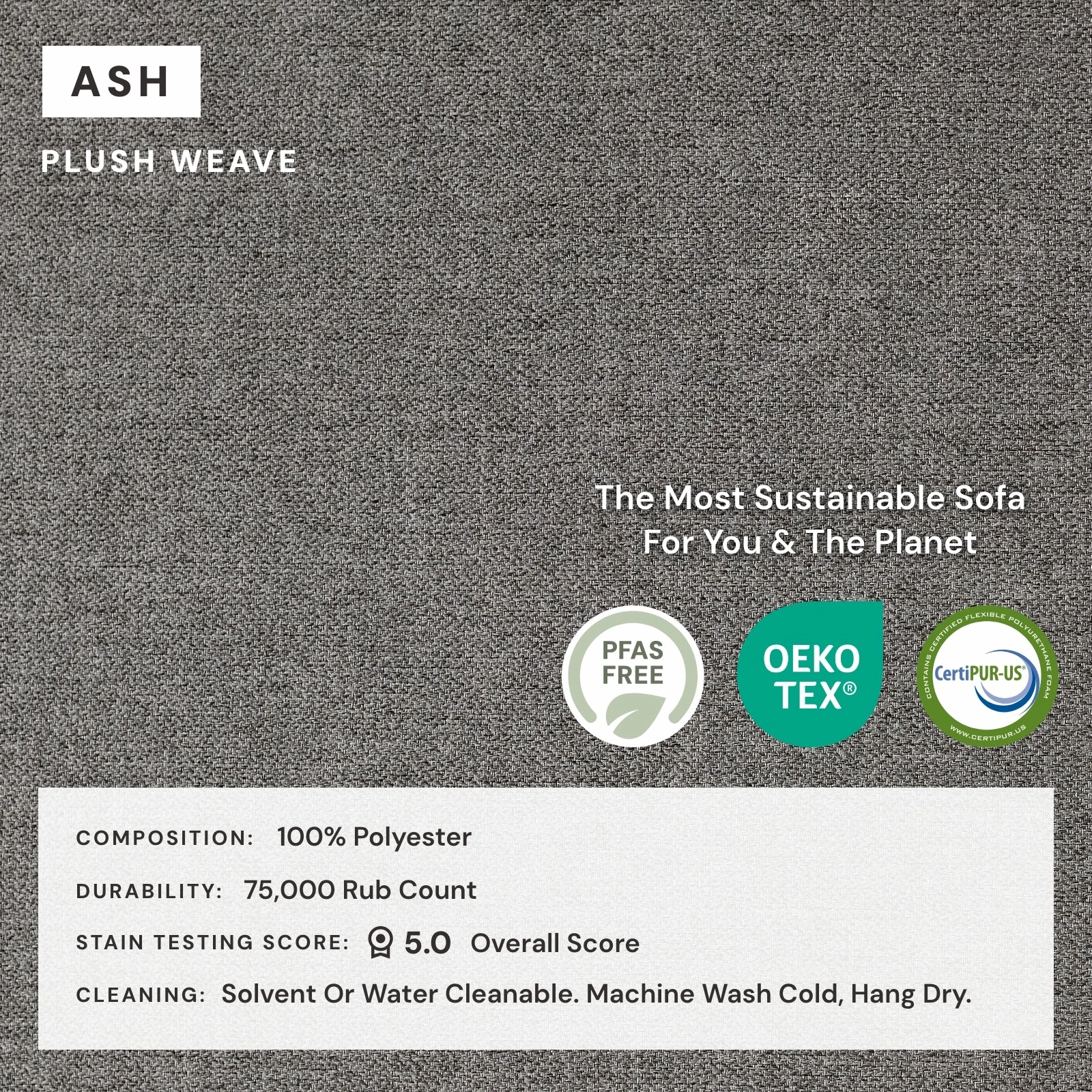Modular Washable 4-Seater in Ash | Deluxe  Seat | Cloud Pillow