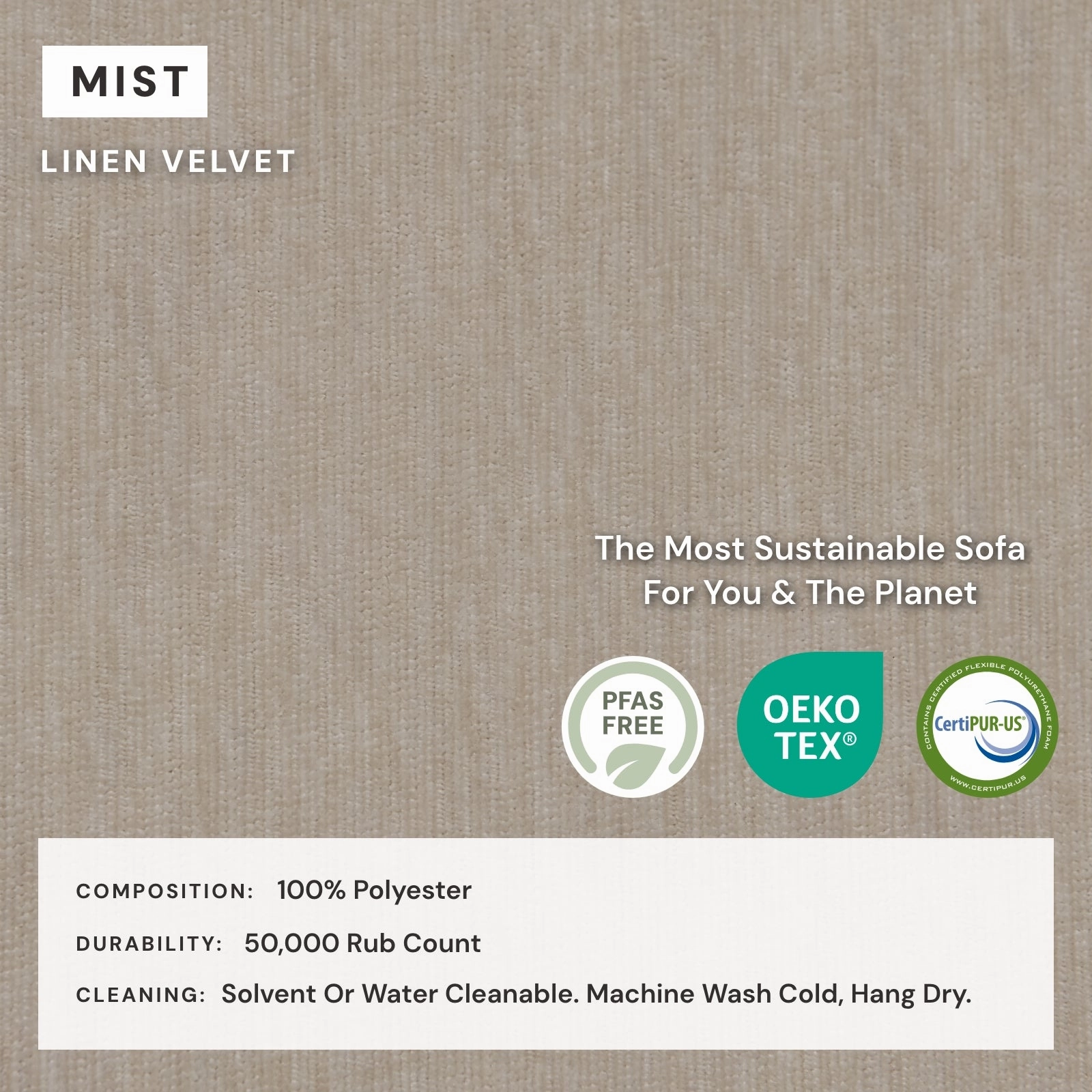 Modular Washable 4-Seater in Mist | Deluxe  Seat | Cloud Pillow