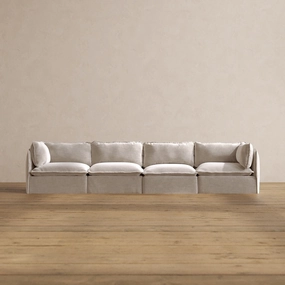 Modular Washable 4-Seater in Mist | Deluxe  Seat | Cloud Pillow
