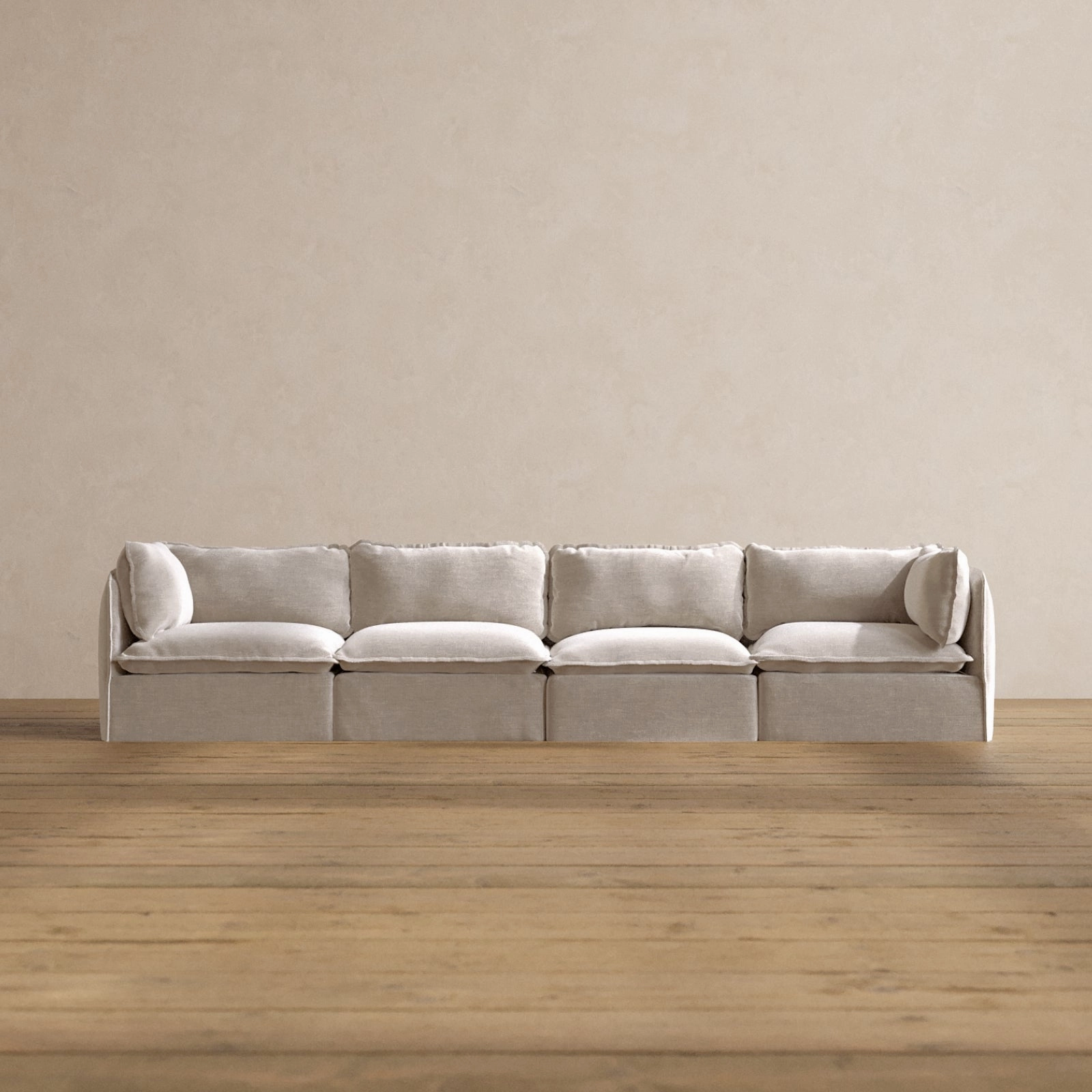 Modular Washable 4-Seater in Mist | Deluxe  Seat | Cloud Pillow
