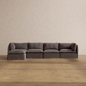 Modular Washable 4-Seater Sectional in Caviar | Memorix  Seat | Contour Pillow