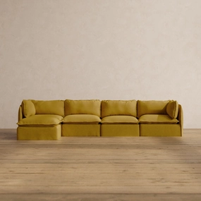Modular Washable 4-Seater Sectional in Kiiro | Memorix  Seat | Contour Pillow