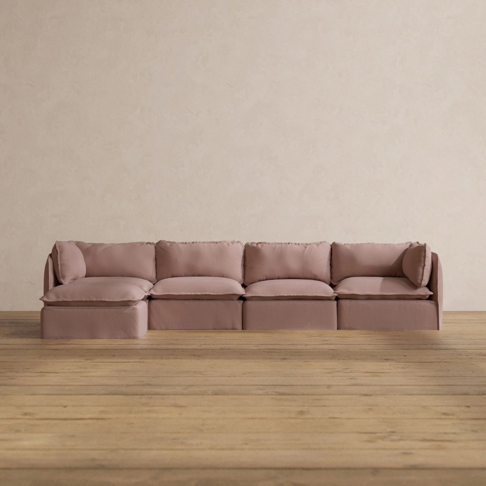 Modular Washable 4-Seater Sectional in Sakura | Memorix  Seat | Contour Pillow