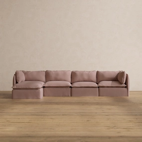 Modular Washable 4-Seater Sectional in Sakura | Memorix  Seat | Contour Pillow