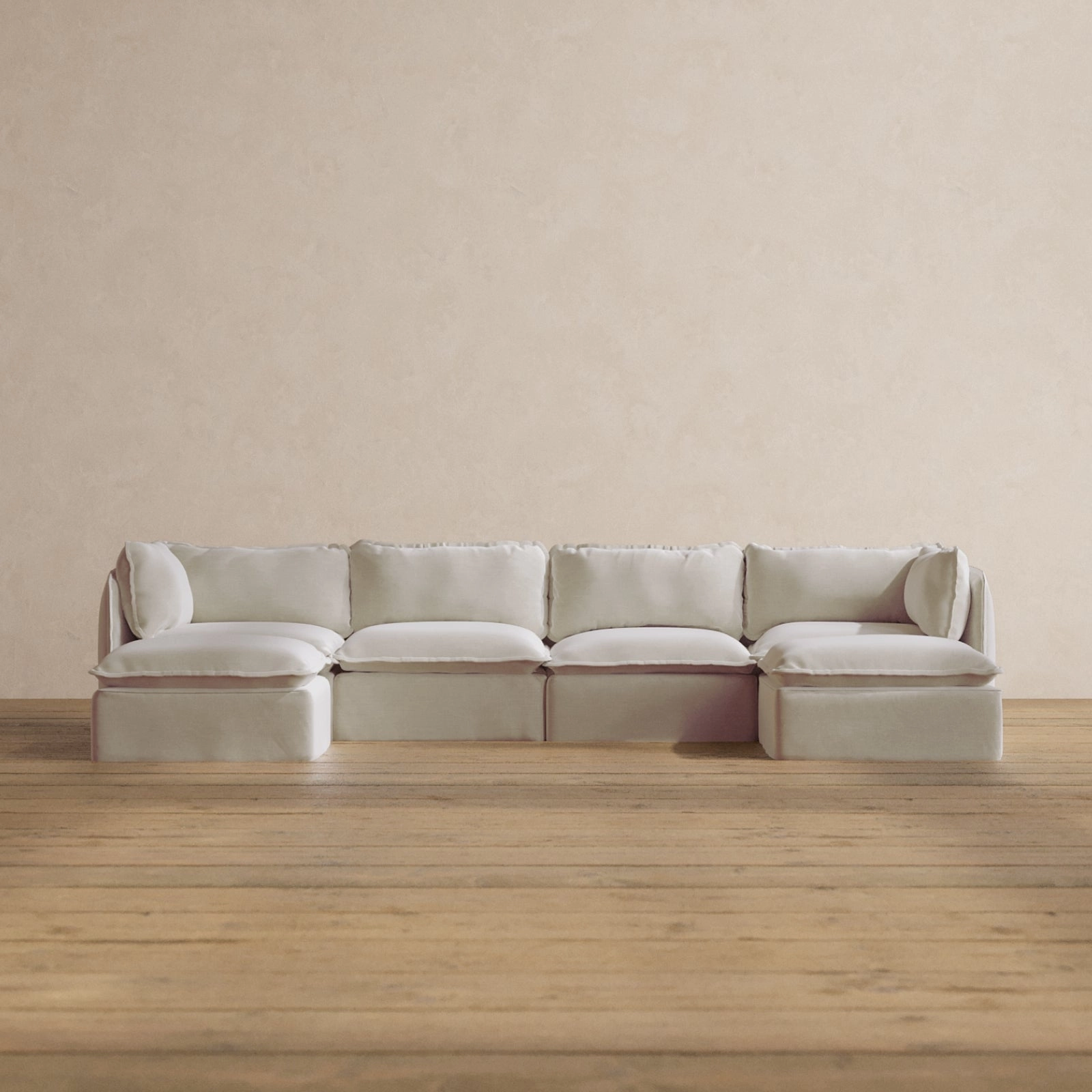Modular Washable 4-Seater U-Sectional in Coco | Memorix  Seat | Contour Pillow