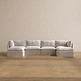 Modular Washable 4-Seater U-Sectional in Mist | Memorix  Seat | Contour Pillow
