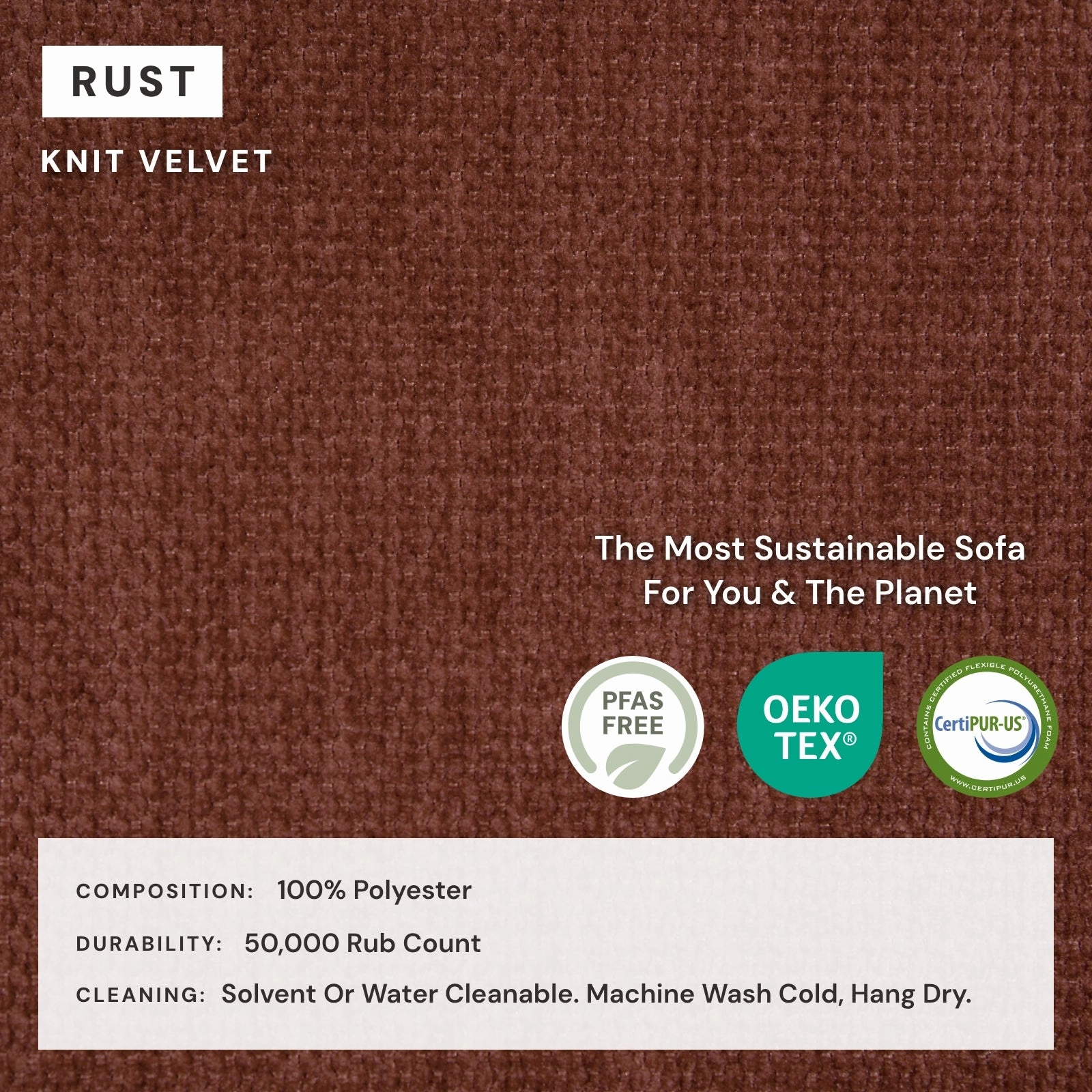 Modular Washable 5-Seater Corner Sectional in Rust | Deluxe  Seat | Cloud Pillow