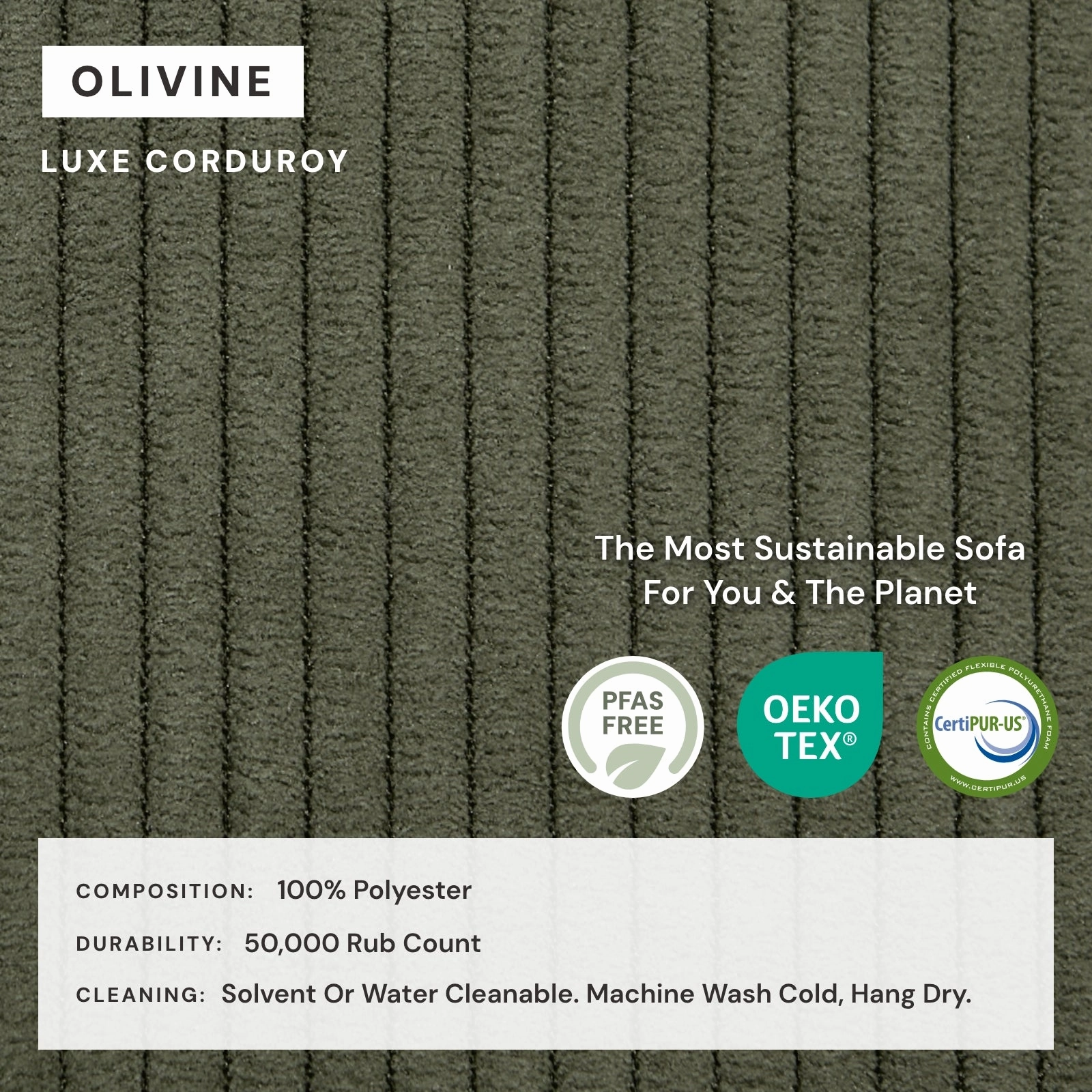 Modular Washable 5-Seater Open-Ends Corner Sectional in Olivine | Memorix  Seat | Contour Pillow