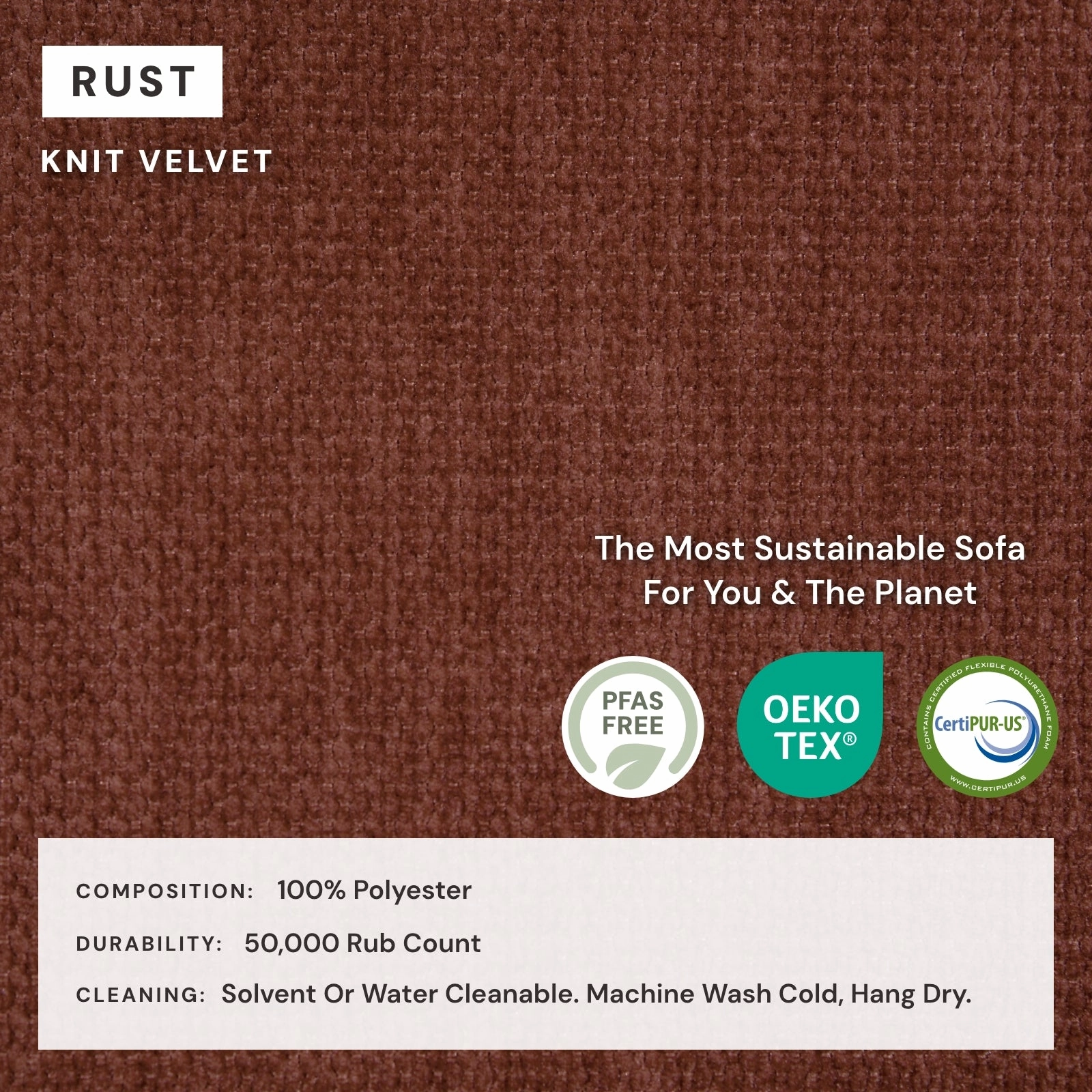 Modular Washable 6-Seater Open-Ends U-Sectional in Rust | Memorix  Seat | Contour Pillow