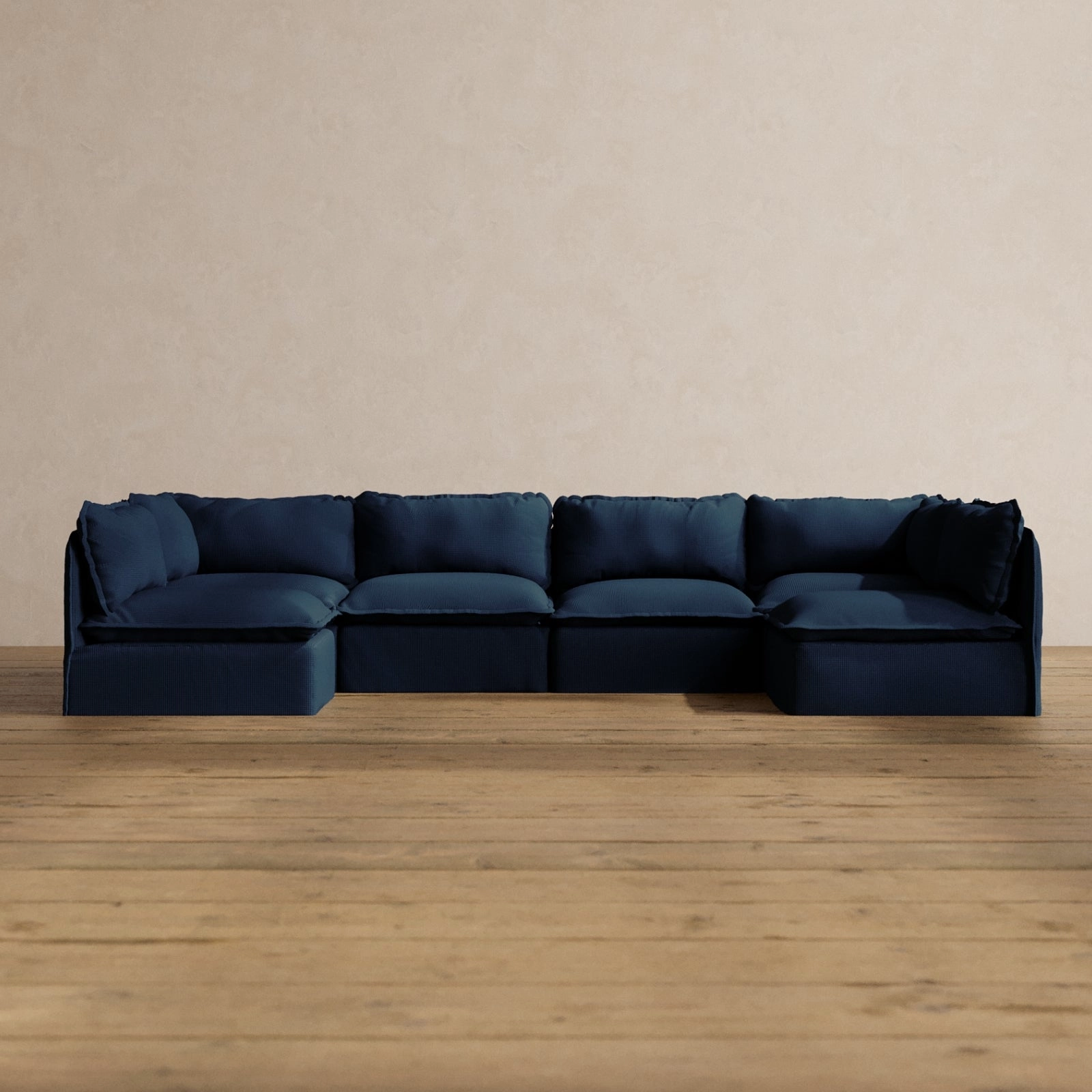 Modular Washable 6-Seater Open-Ends U-Sectional in Sumi | Memorix  Seat | Contour Pillow