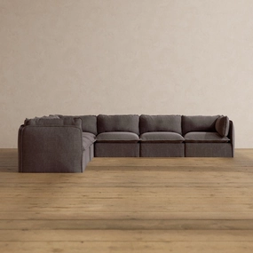 Modular Washable 7-Seater Corner Sectional in Caviar | Deluxe  Seat | Cloud Pillow