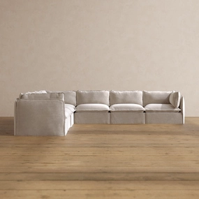 Modular Washable 7-Seater Corner Sectional in Mist | Memorix  Seat | Contour Pillow