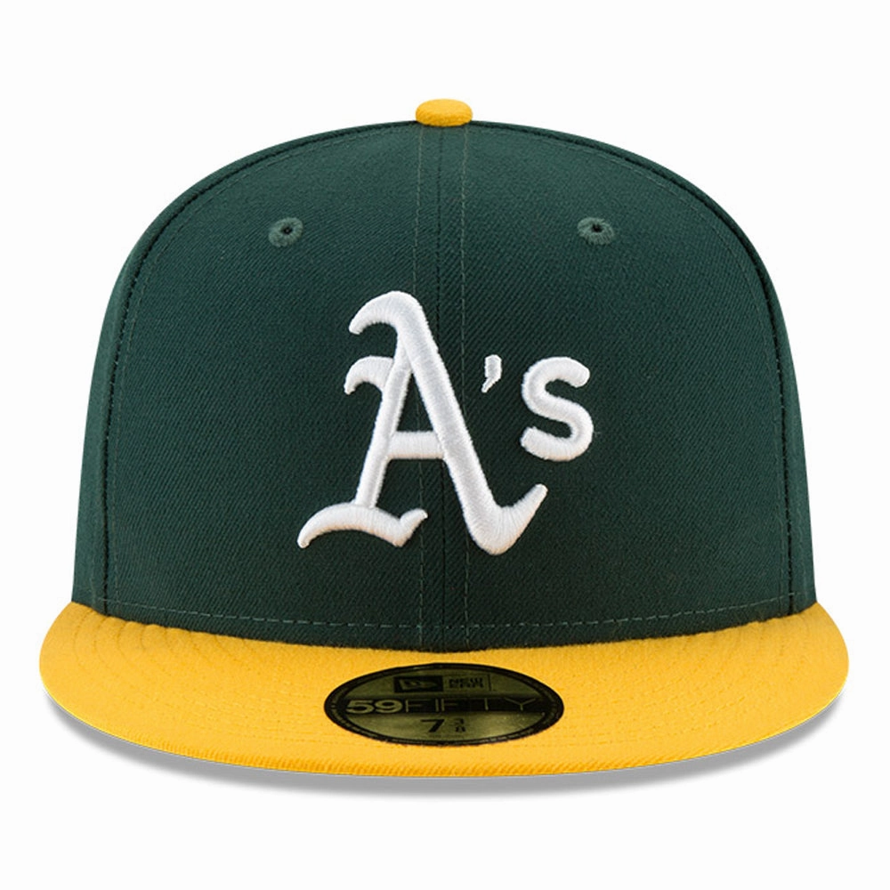New Era 59Fifty Authentic Collection Oakland Athletics Home Hat - Green, Gold