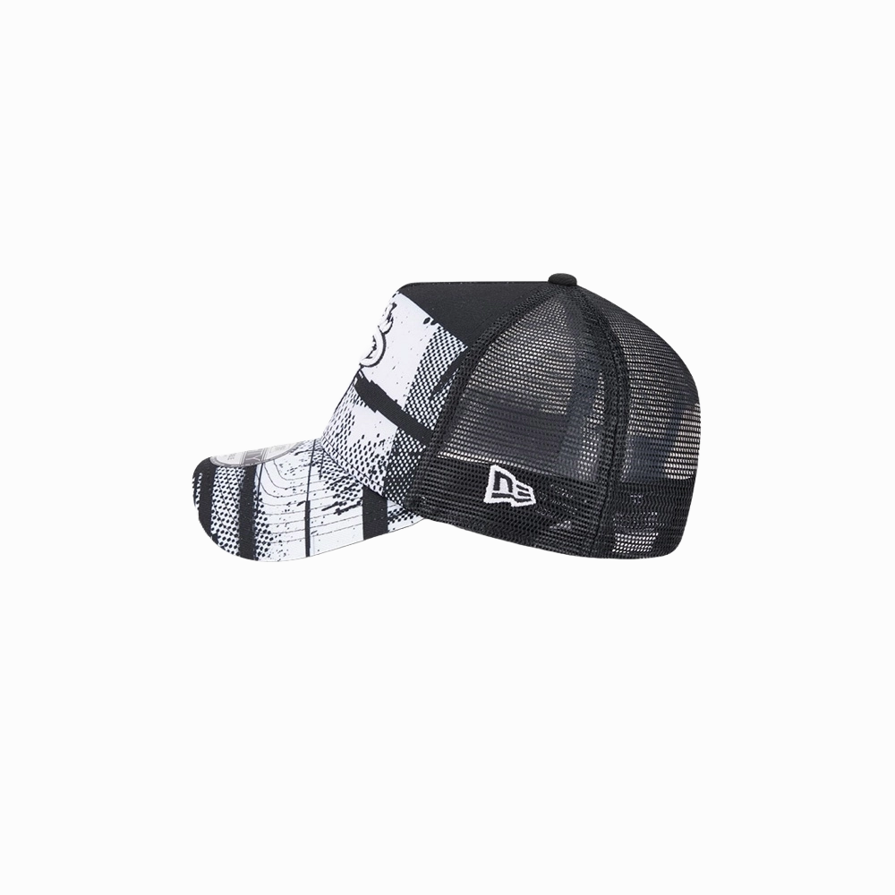 New Era Miami HEAT 2024 Tipoff Black and White Trucker Snapback