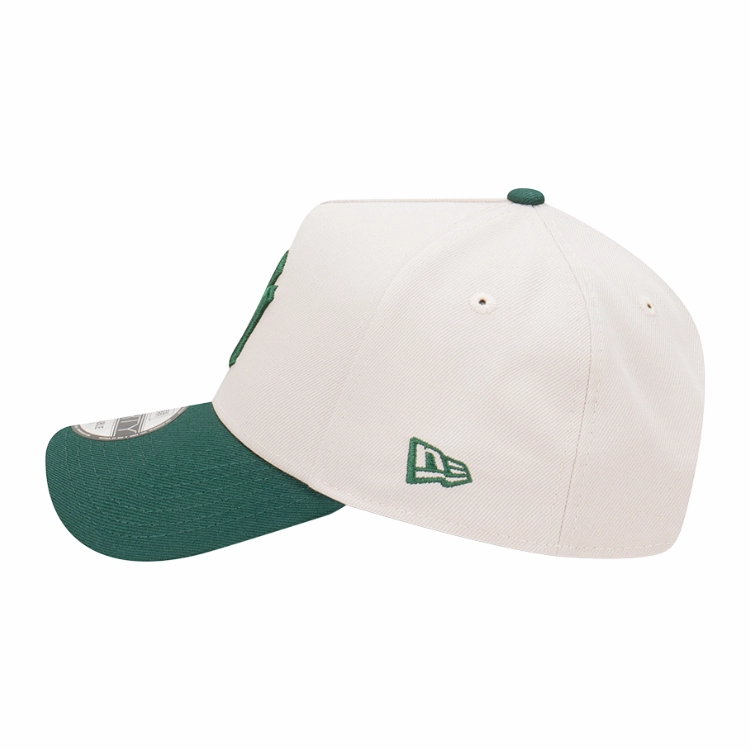 New Era New York Yankees 9FORTY A Frame Cap - Stone/Dark Green
