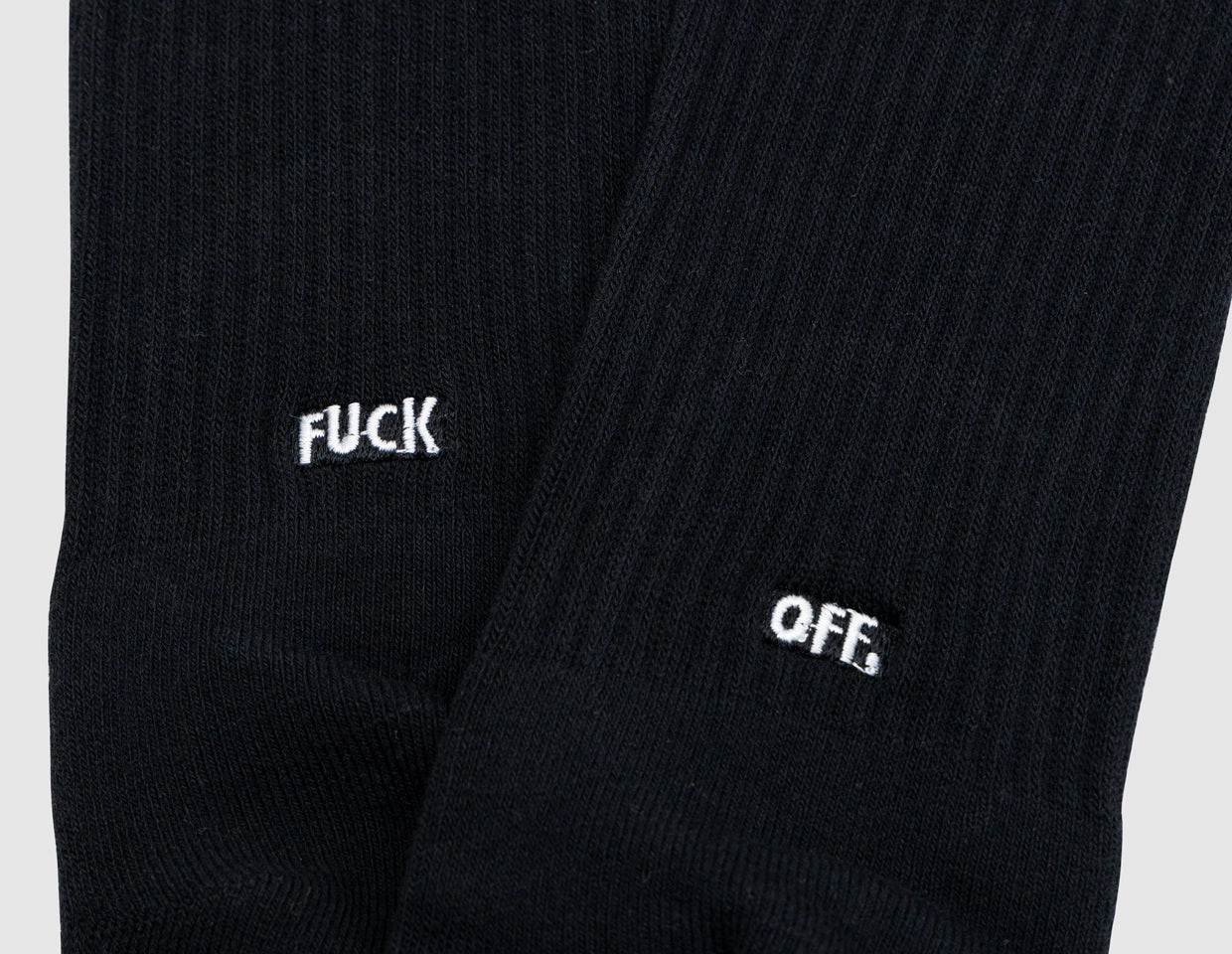 Raised By Wolves Fuck Off Socks Black