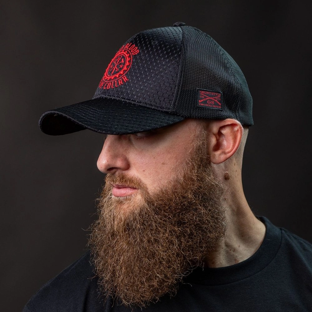 Red Blood Blue Collar® Stretch Fit Hat - Black