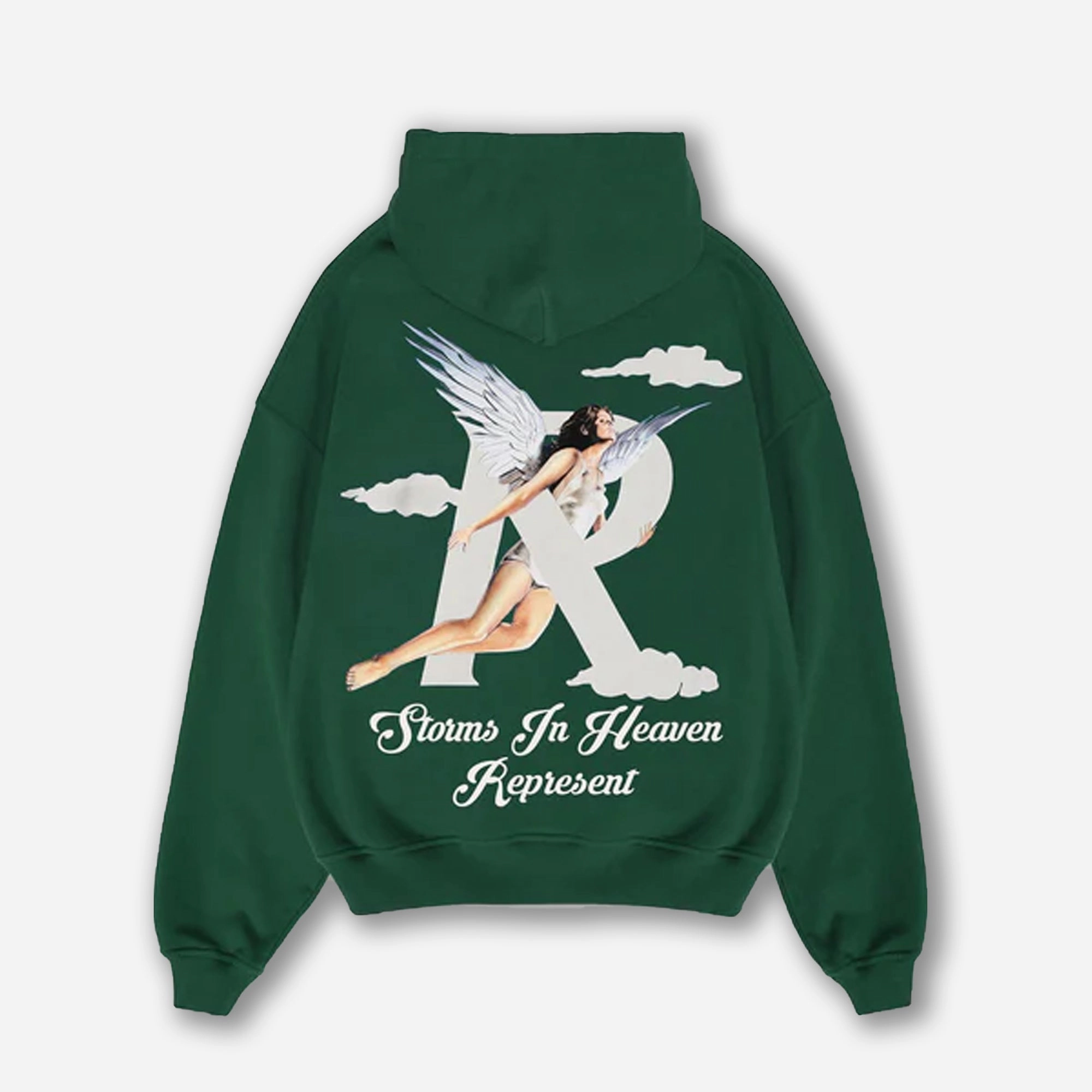 Represent | STORMS IN HEAVEN HOODIE  { RACING GREEN